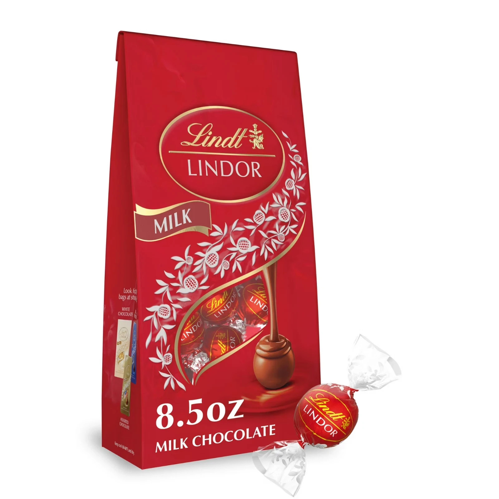 Lindt Lindor Milk Chocolate Candy Truffles, 8.5 oz. Bag…