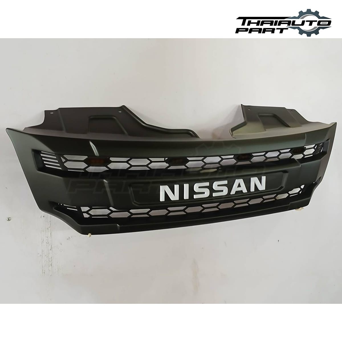 Front Grille Matte Black White Logo Amber LED For Nissan Navara NP300 D23 14-19