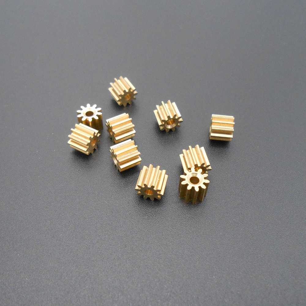 5Pcs 0.5M 102A Brass Gear 0.5 Modulus T=10 Aperture 2mm 1.95MM 10T 10 Teeth 5MM
