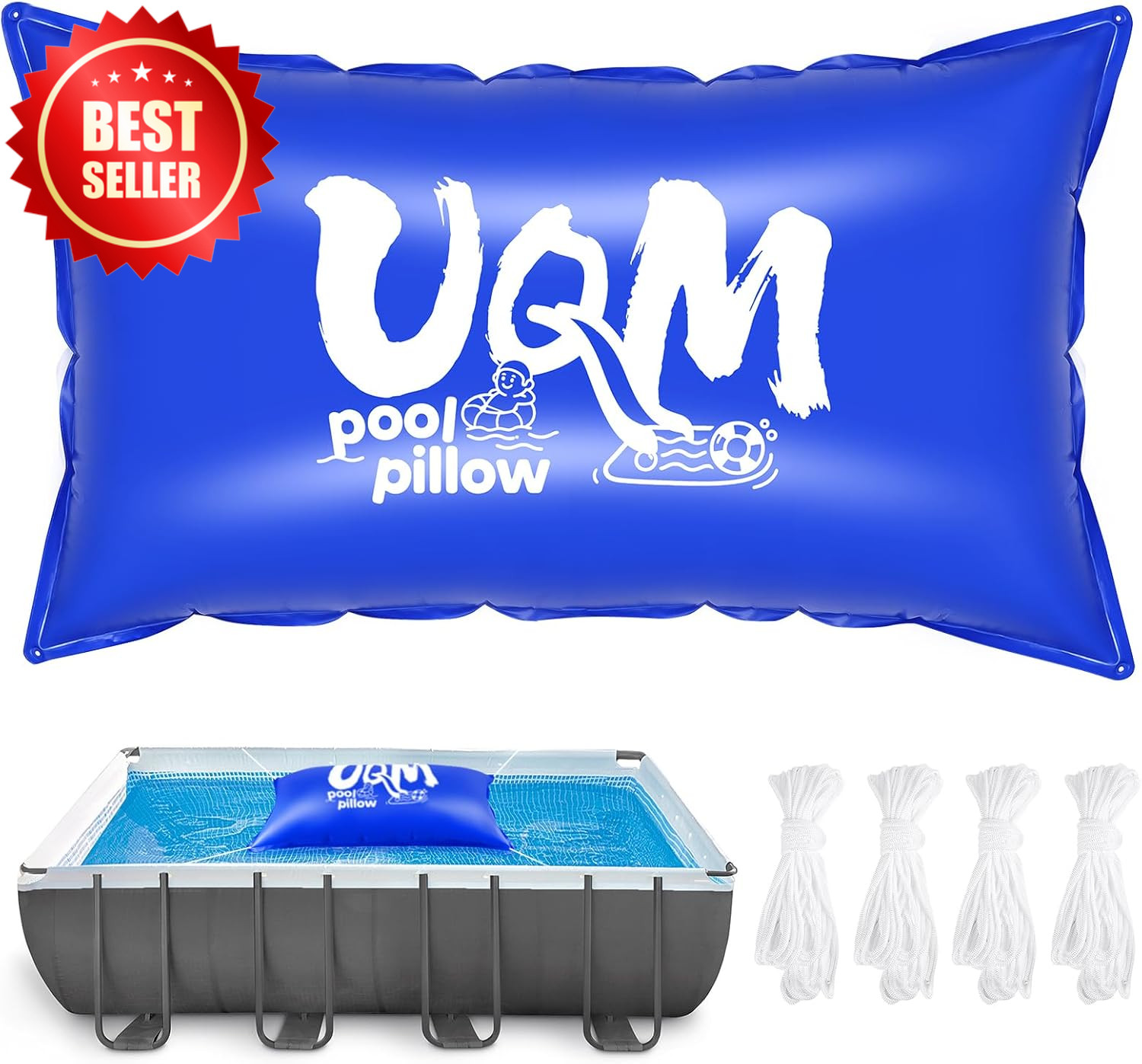 4x8Ft Pool Pillow Above Ground Cold-Resistant Winterizing Kit 4X20Ft Rope US