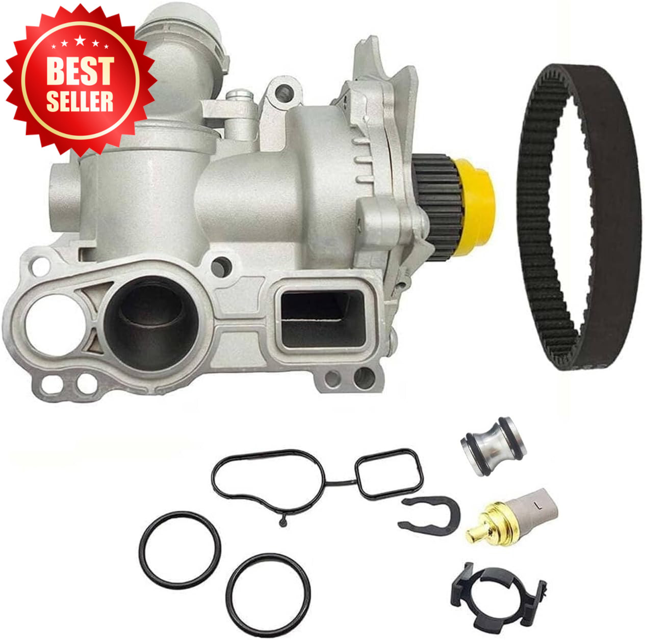 Aluminum Water Pump with Belt Compatible Audi A3 A4 VW Tiguan Jetta Golf