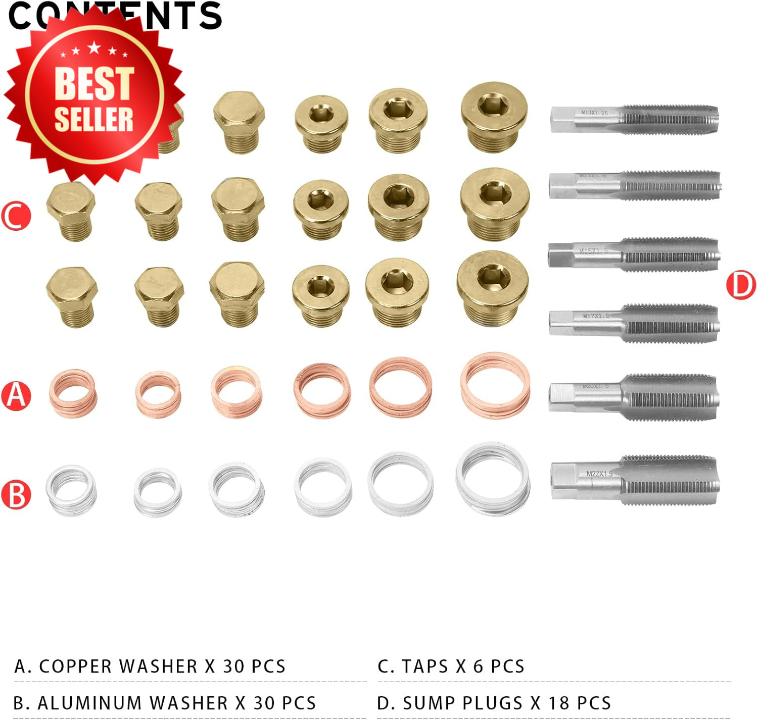 84 PC Oil Pan Drain Plug Thread Repair Kit M13-M22 Metric Rethread Auto US