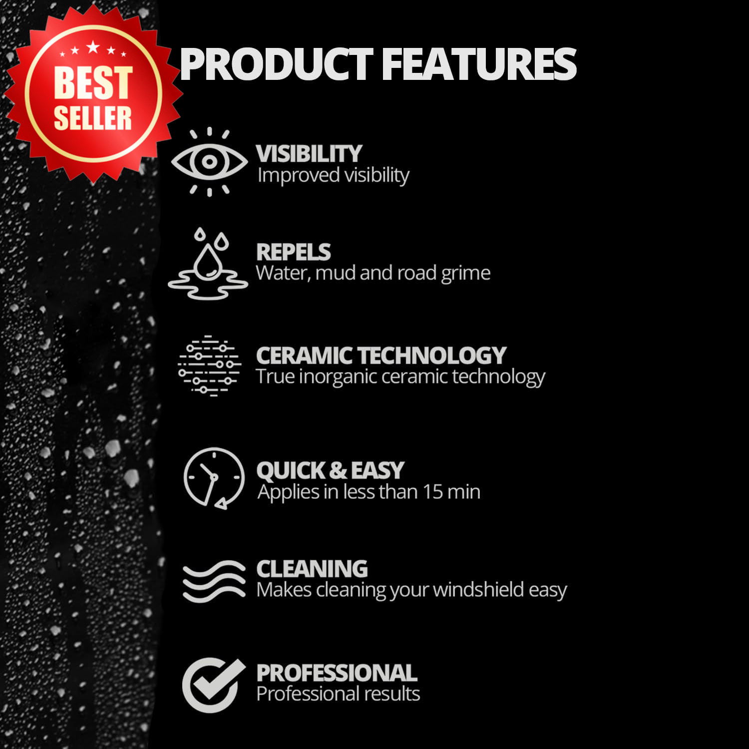 Automotive Ceramic Glass Coat Protectant Rain Repellant Durable Hydrophobic US