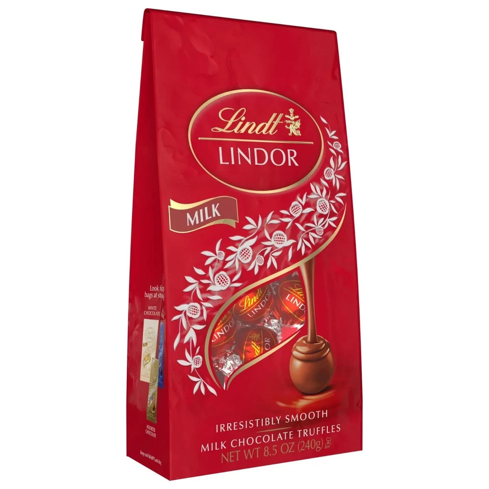 Lindt Lindor Milk Chocolate Candy Truffles, 8.5 oz. Bag…