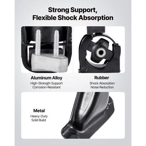 Engine and Transmission Motor Mount Kit Replacement, Set of 4, Compatible with