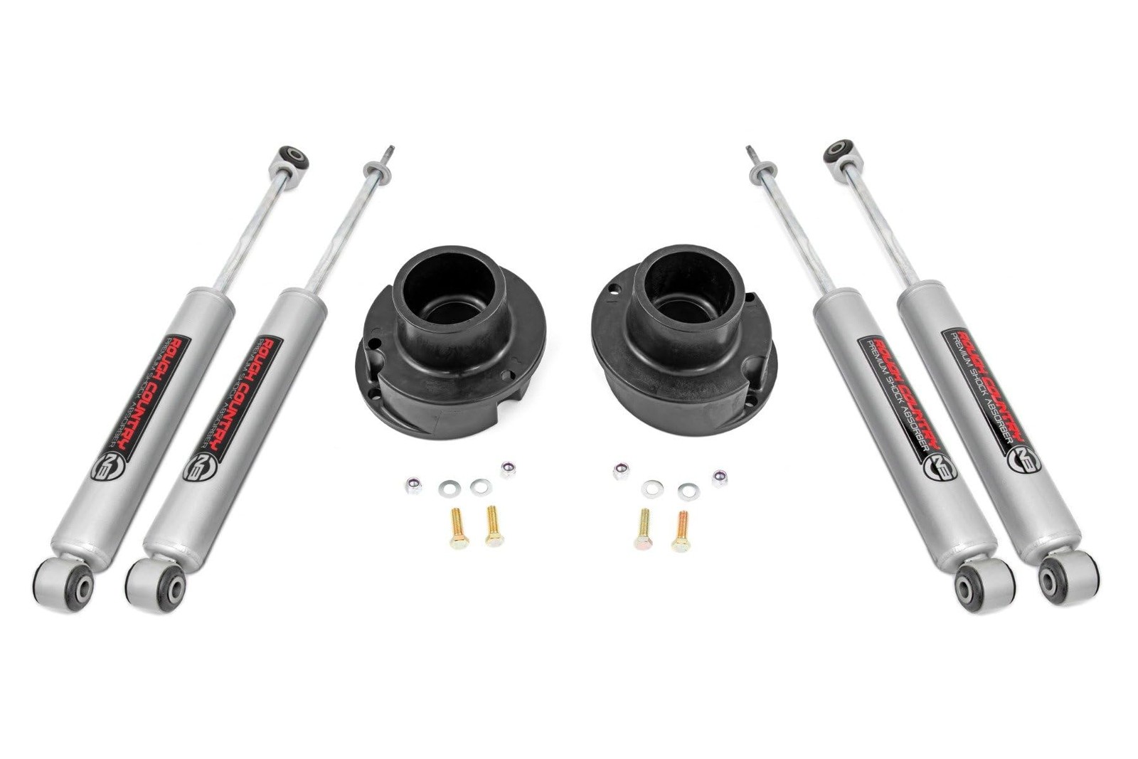 Rough Country 2.5″ Leveling Kit for 14-24 Ram 2500 | | N3 Shocks, Black