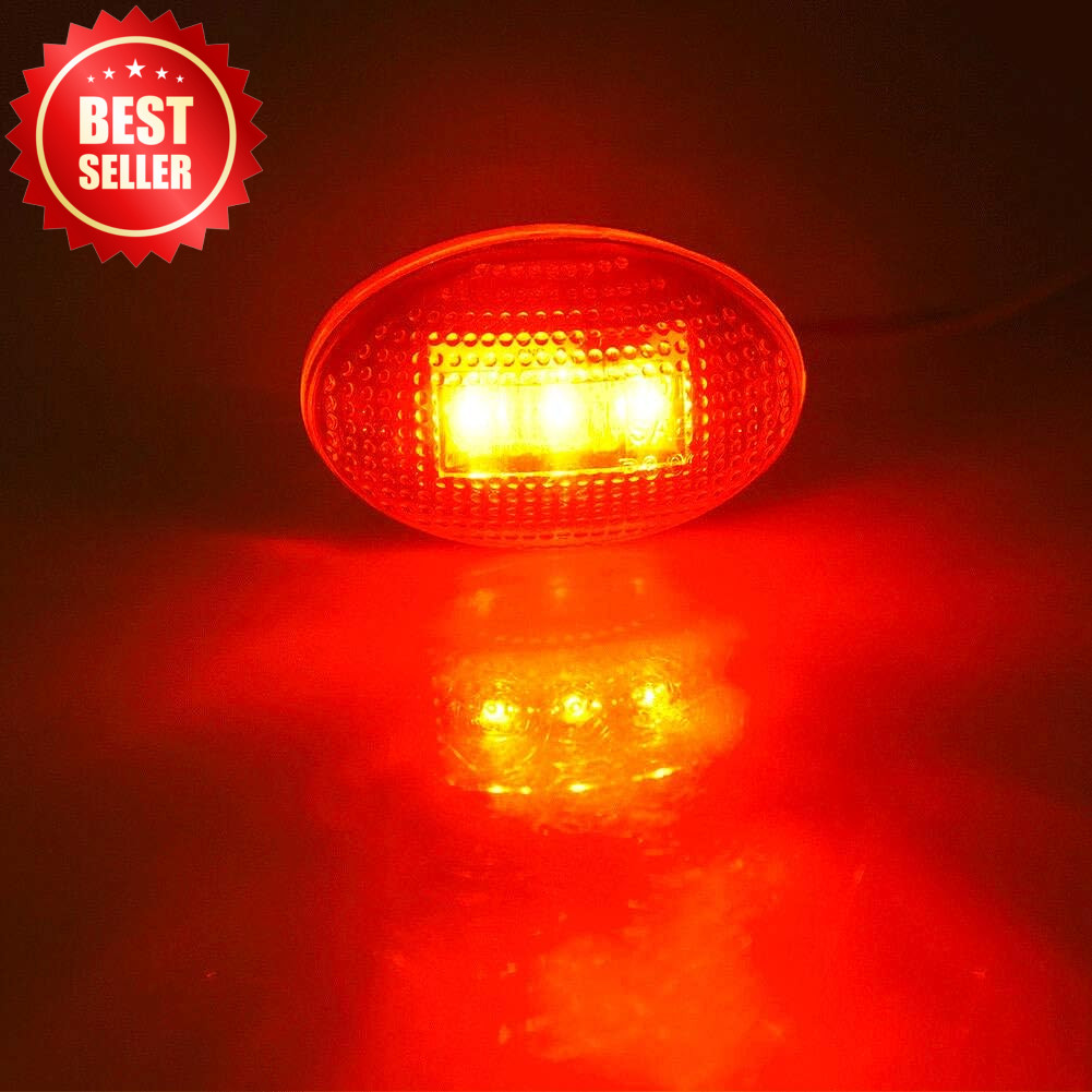Bed Fender Side Marker LED Light Ford 1999-2020 F250-550 (2PCS Red + 2PCS Amber)