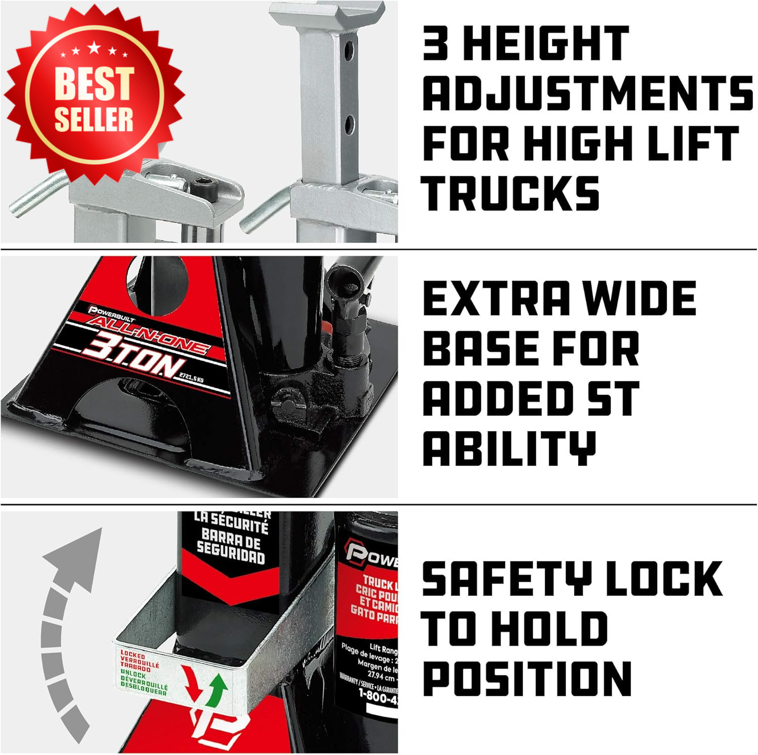 3 TON Hydraulic Bottle Jack & Jack Stand Combo 11-21 IN Truck SUV Car US
