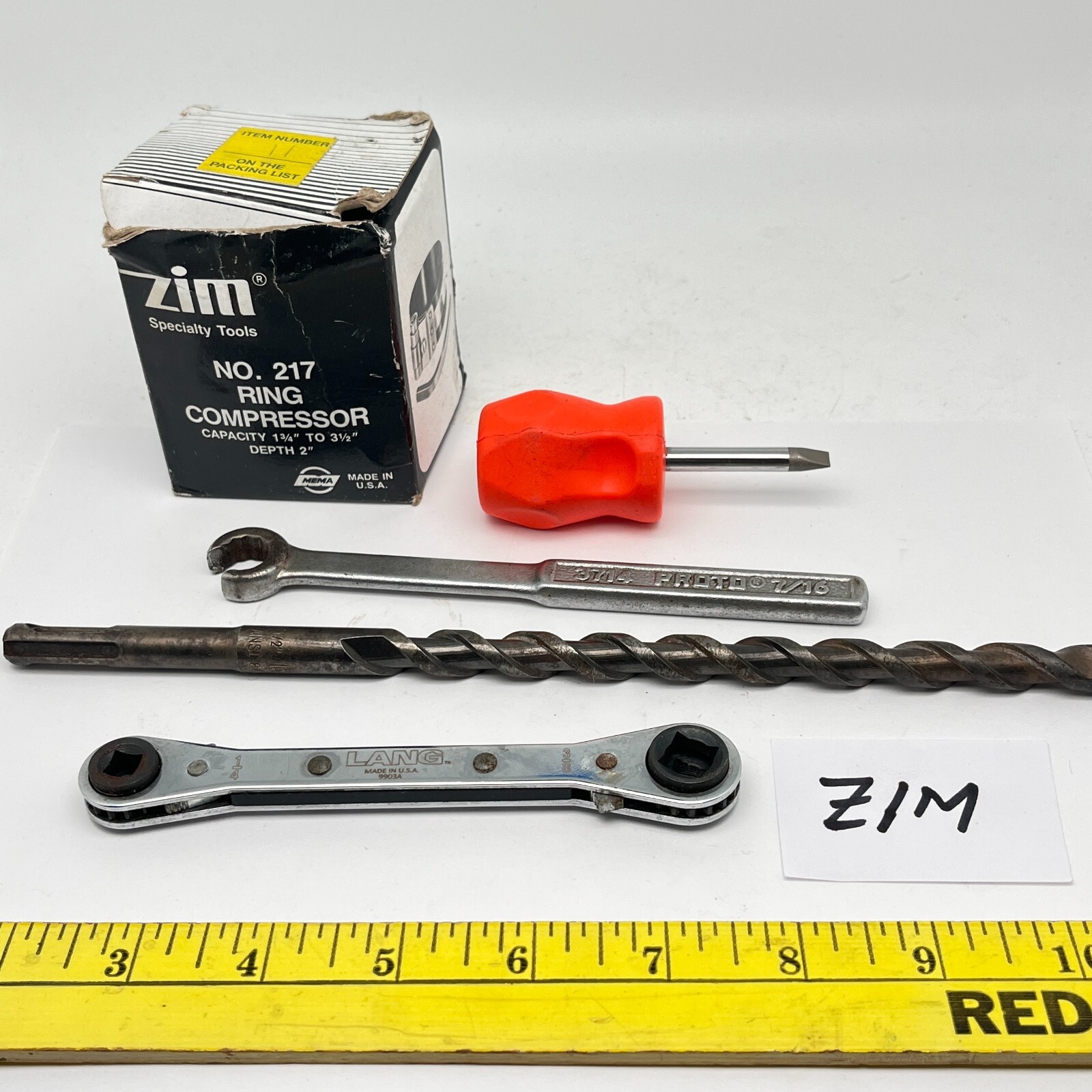 Misc Tools. ZIM No. 217 Ring Compressor Concrete Bit Screwrdiver Wrench