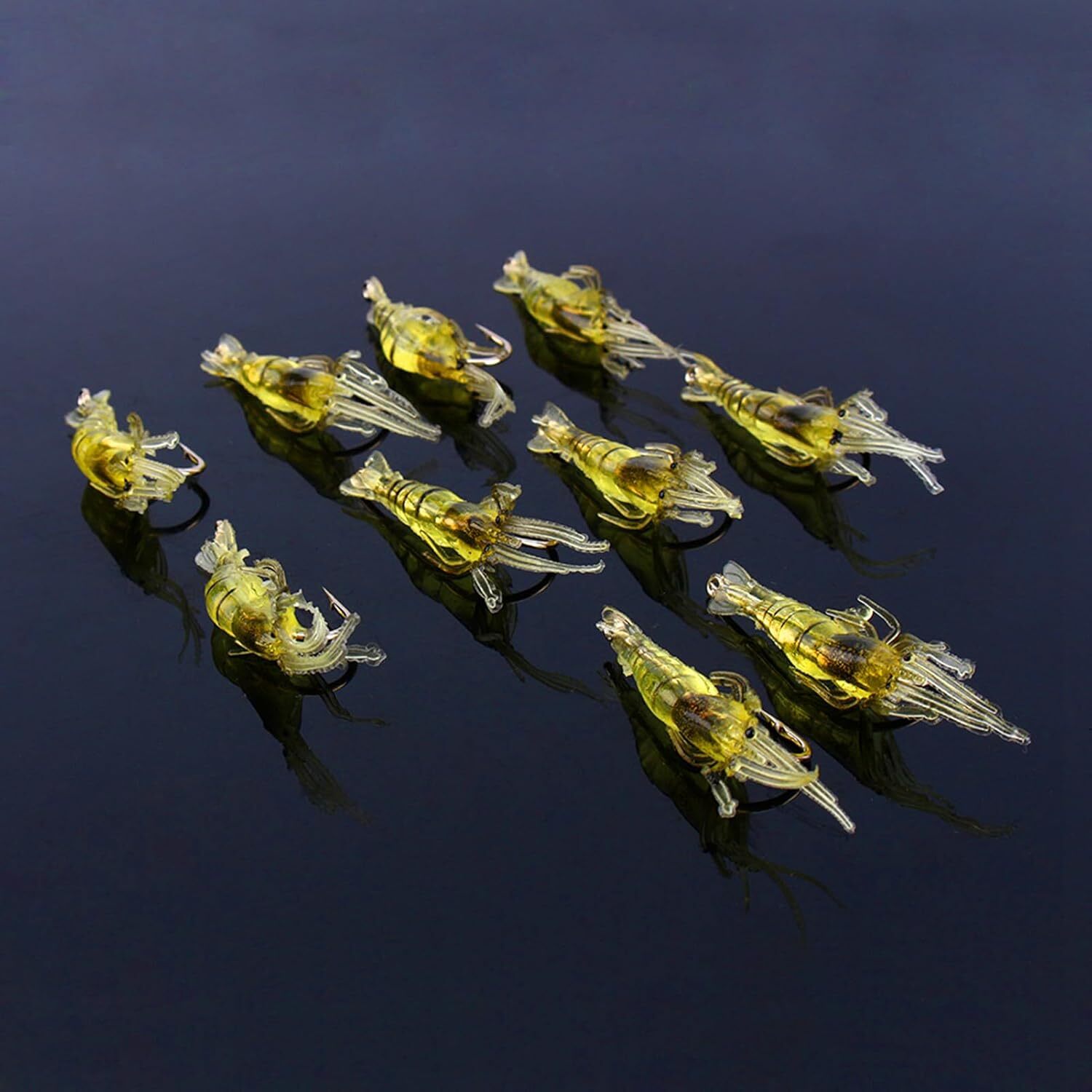 10Pcs Soft Shrimp Fishing Lures – 2″ Voodoo Gulp Prawn Bait for Bass Trout