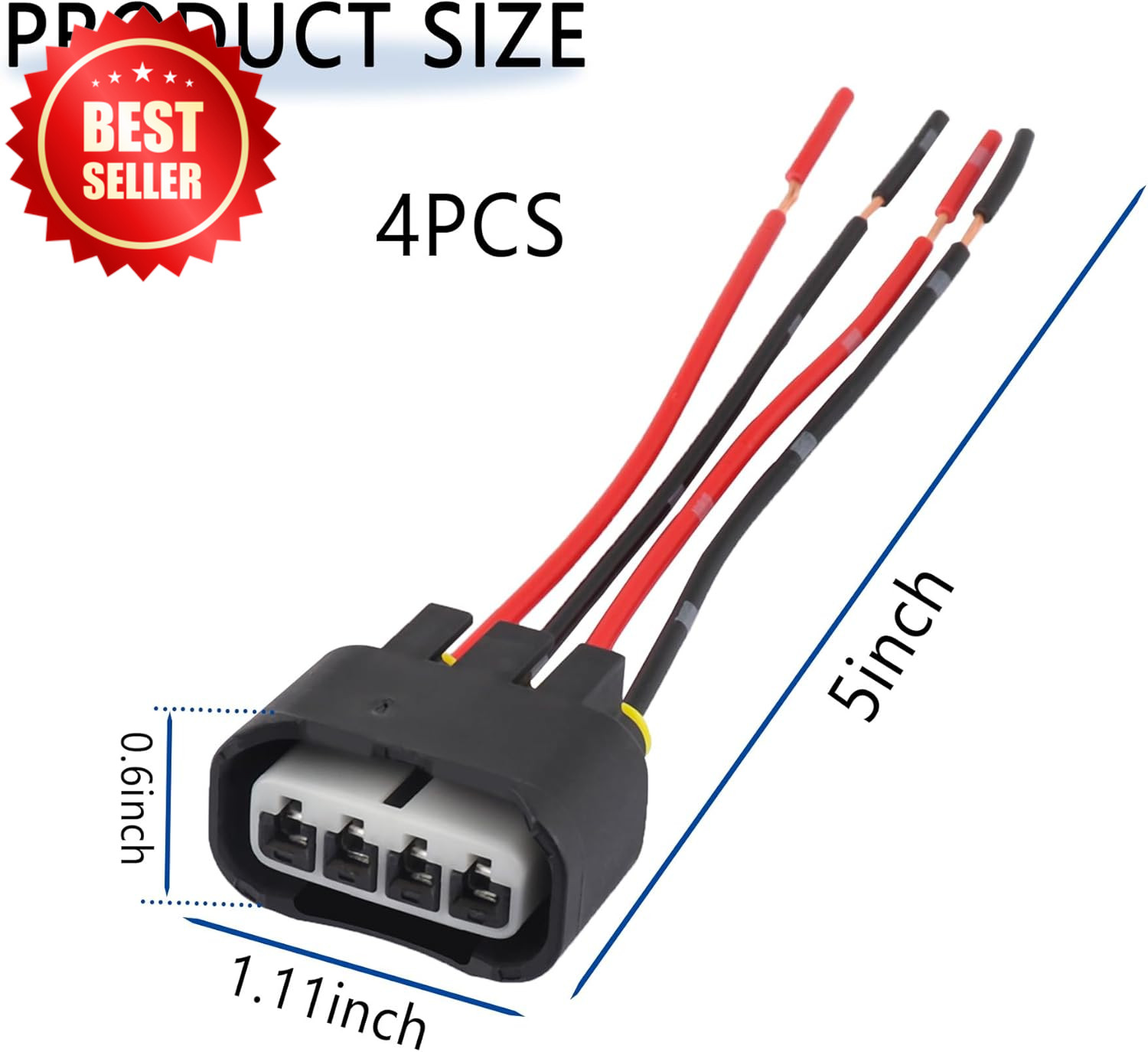 4PCS Ignition Coil Connector – Standard 4 Ports Ignition Coil Wire – Compatible