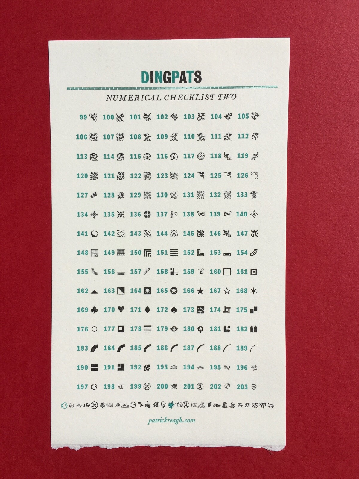 New Letterpress Type- 12pt. DingPats 2. Hit “Contact Seller” for desired choices