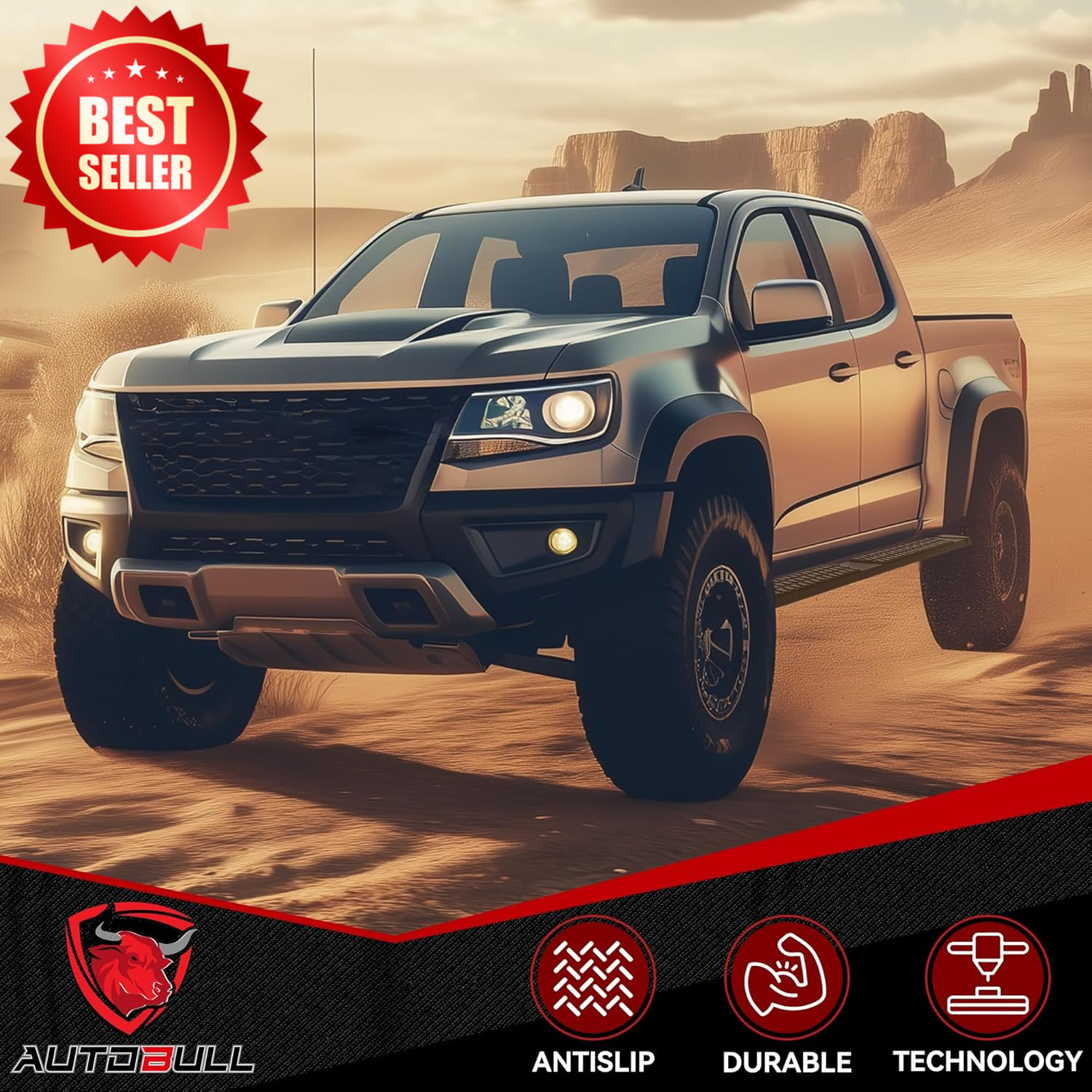 Black Aluminum Running Boards Side Steps Crew Cab 2019-2025 Silverado Sierra US