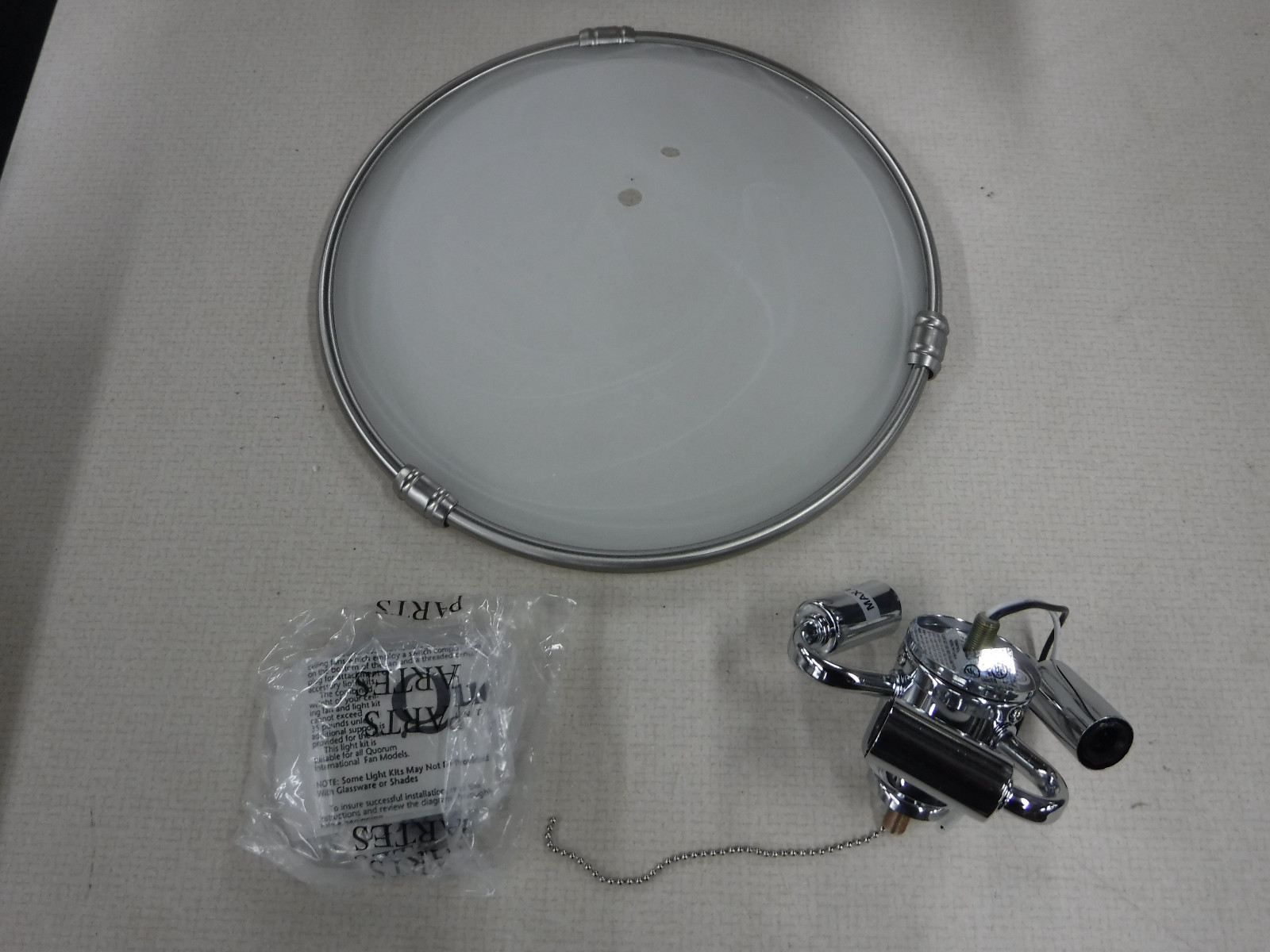 Fan Light Kit 3 Bulb Silver B10 Lamp NEW