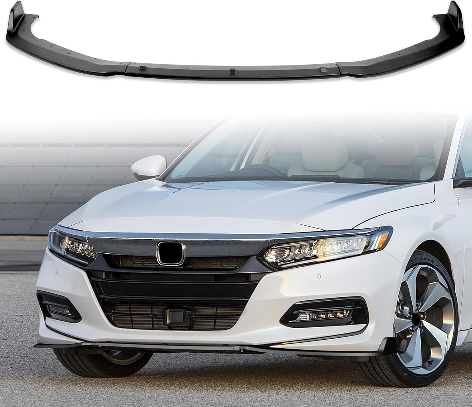 Front Bumper Lip Compatible with 2018 2019 2020 for Honda for Accord Sedan EX/EX