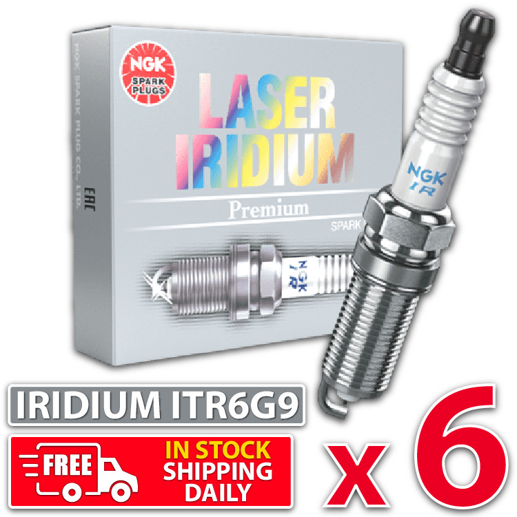 6 x NGK Laser Iridium ITR6G9 Spark Plugs 90156