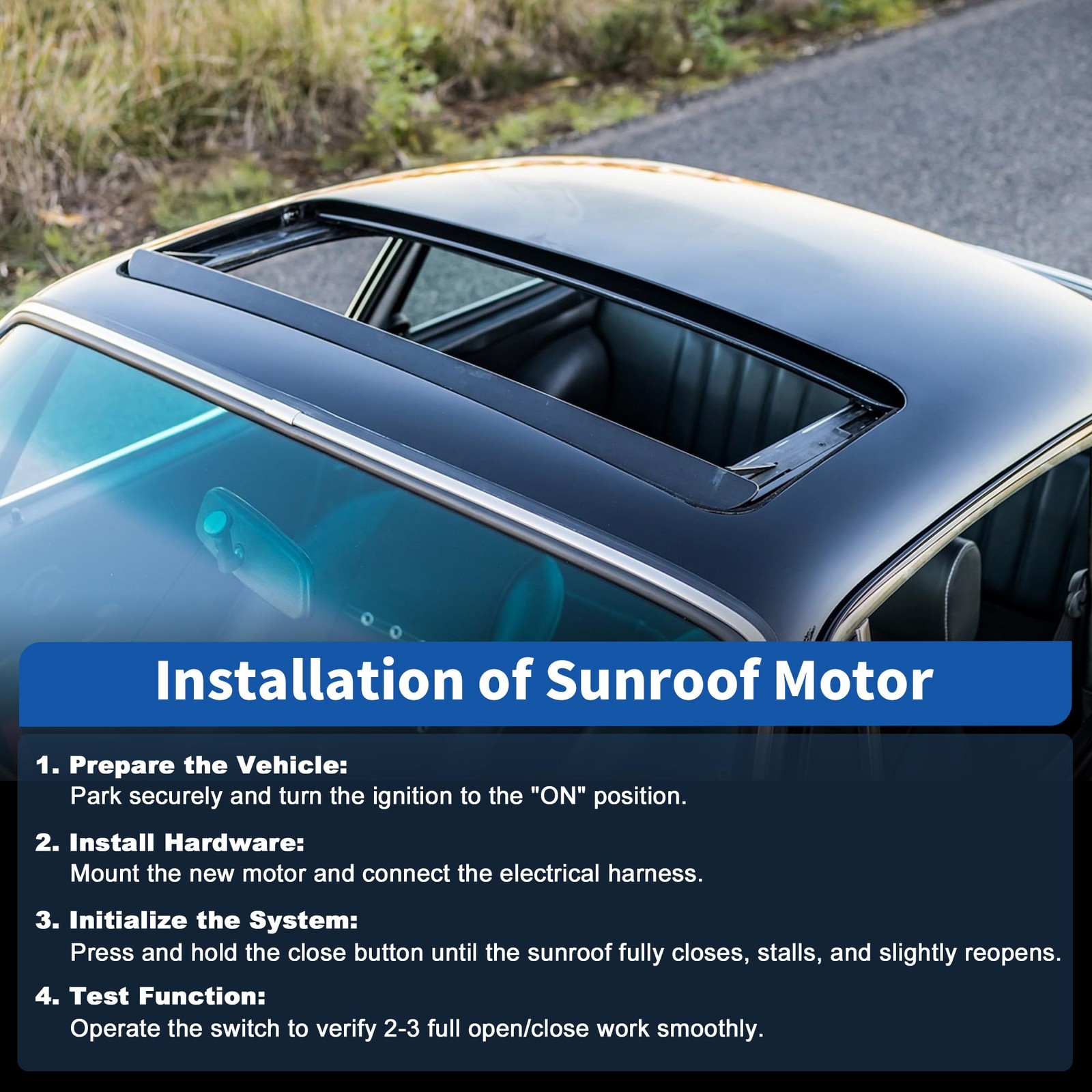 Sunroof Motor with Control Module for Cadillac SRX 2010-2016, for Chevrolet Cama