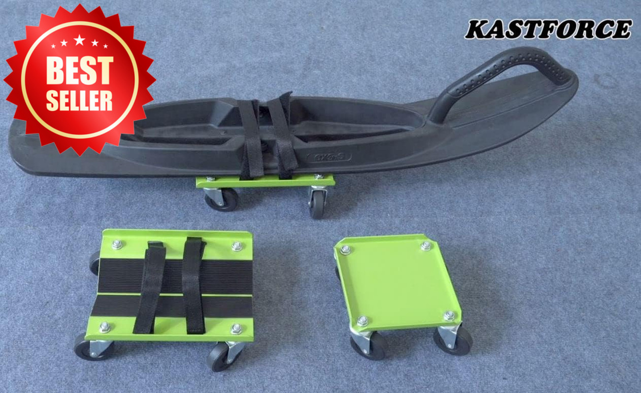 KF2014 HD Snowmobile Dolly V-Slide 1500 LB Swivel Casters & Straps US
