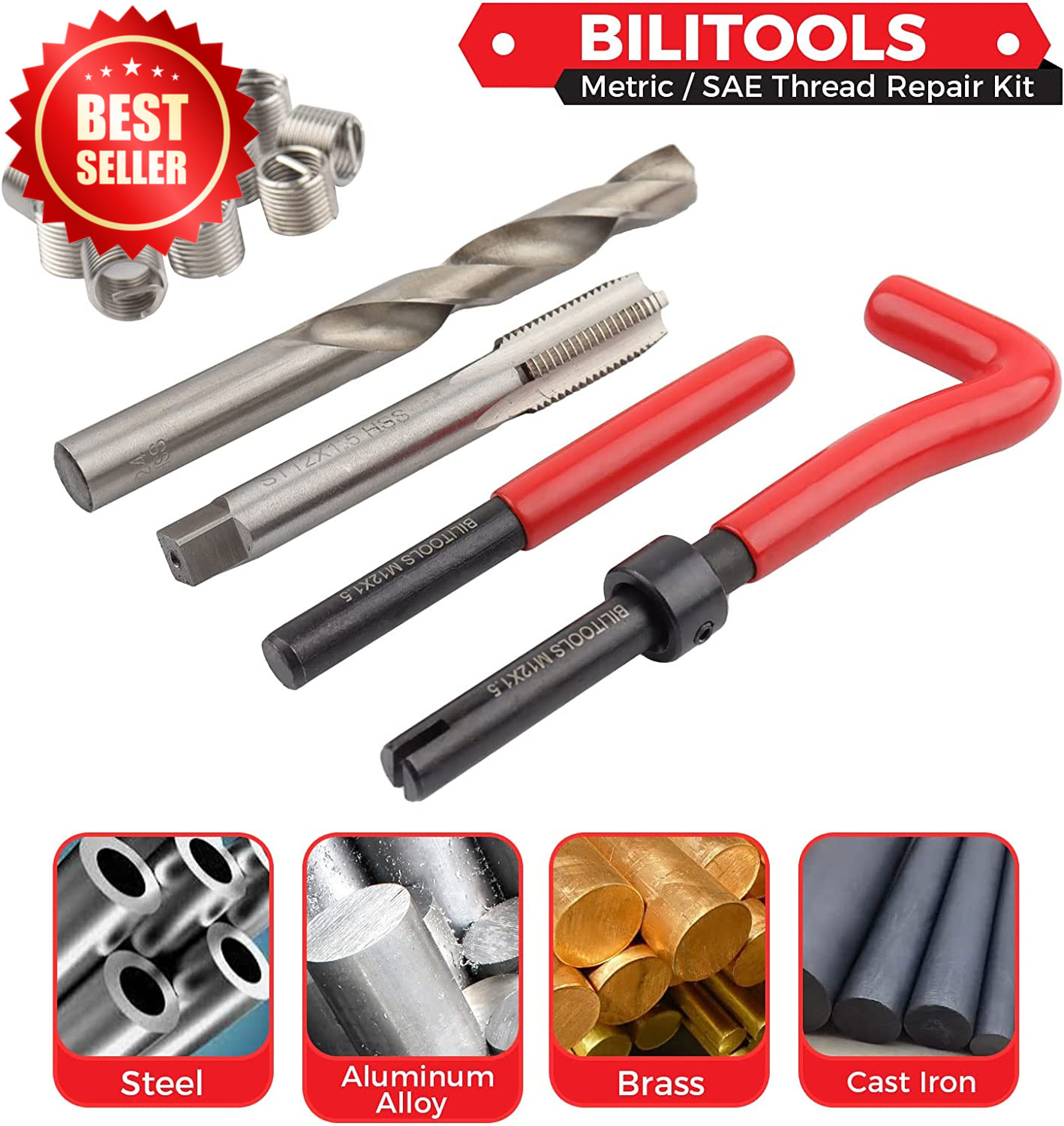 M10x1.5 Metric Thread Repair Kit HSS Drill Tap Insert Rethread Auto Tool US