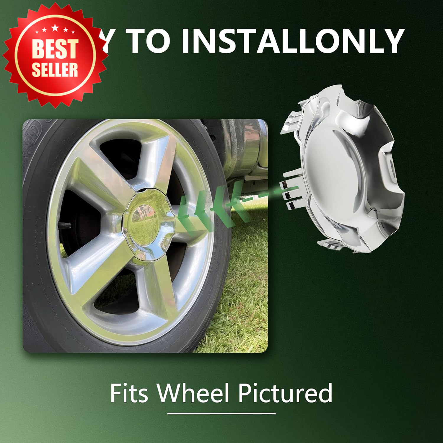 4pc 20″ Wheel Center Caps Hubcap Silverado Tahoe Suburban 9596007 07-14 US