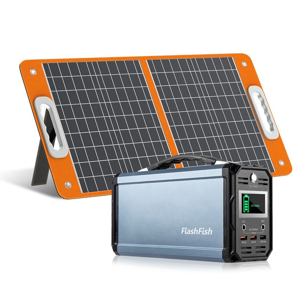 300W Solar Generator, FlashFish 60000mAh Portable Power Station Camping Potable