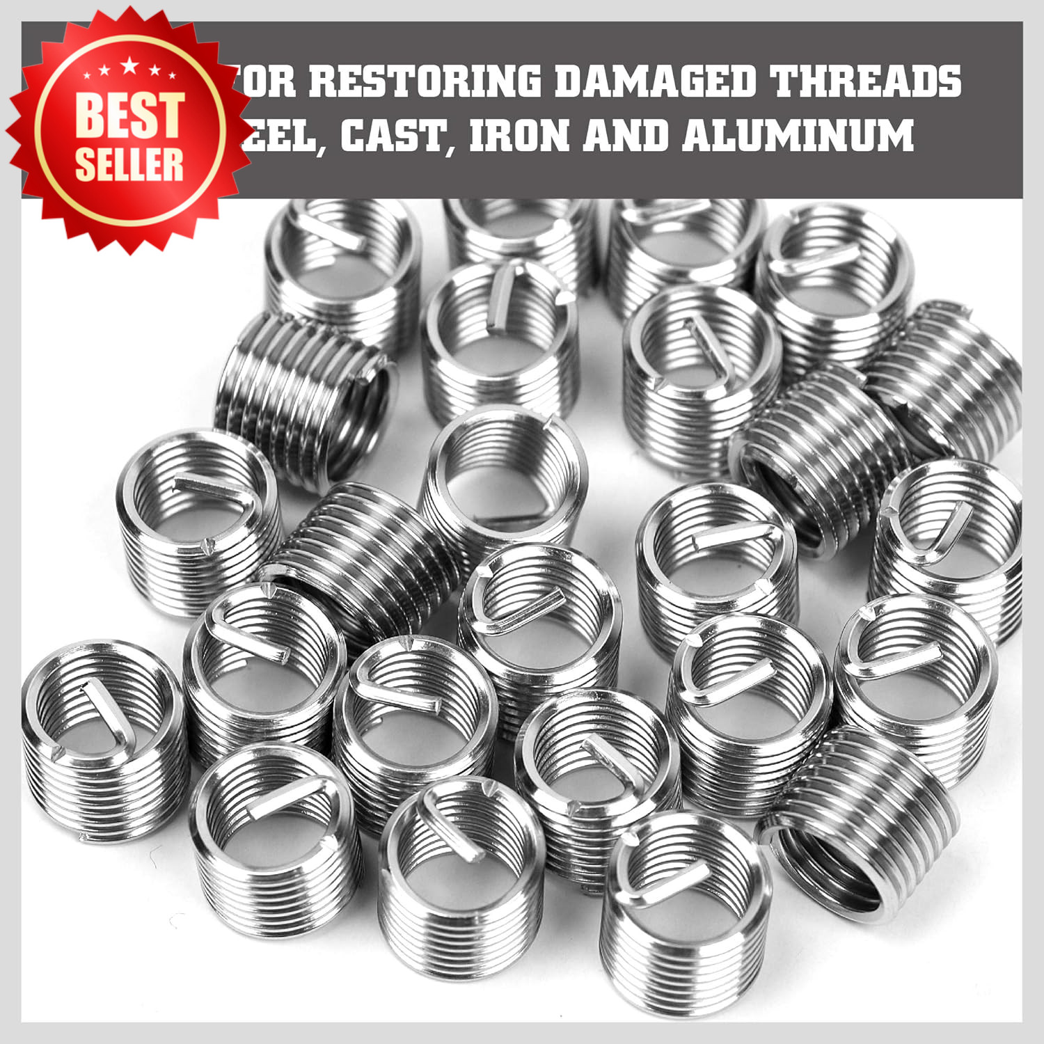 131 PC Metric Thread Repair Kit M5-M12 HSS Taps Inserts Rethread Auto US