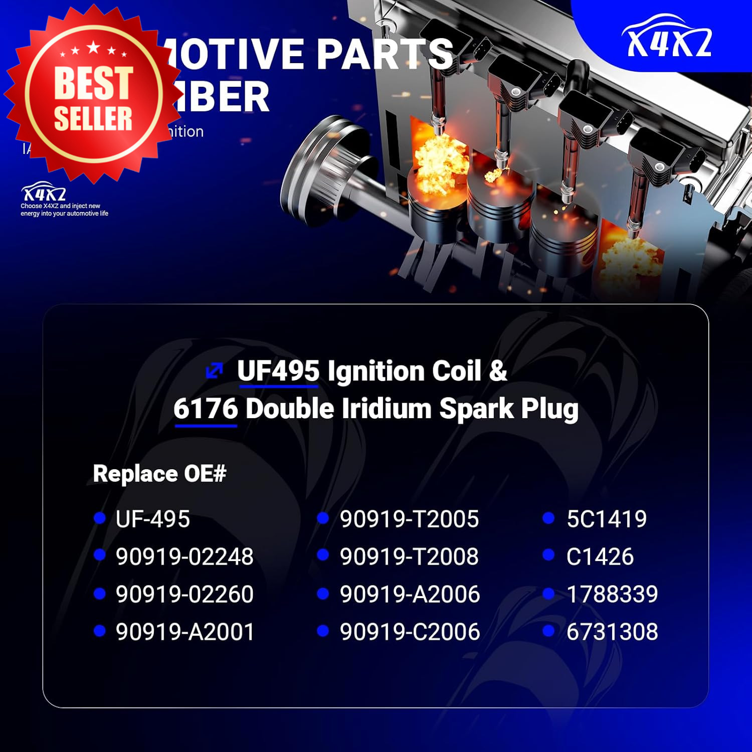 6PC UF495 Coil & 6176 Plug 4.0L V6 Tacoma Tundra 4Runner 90919-02248 US