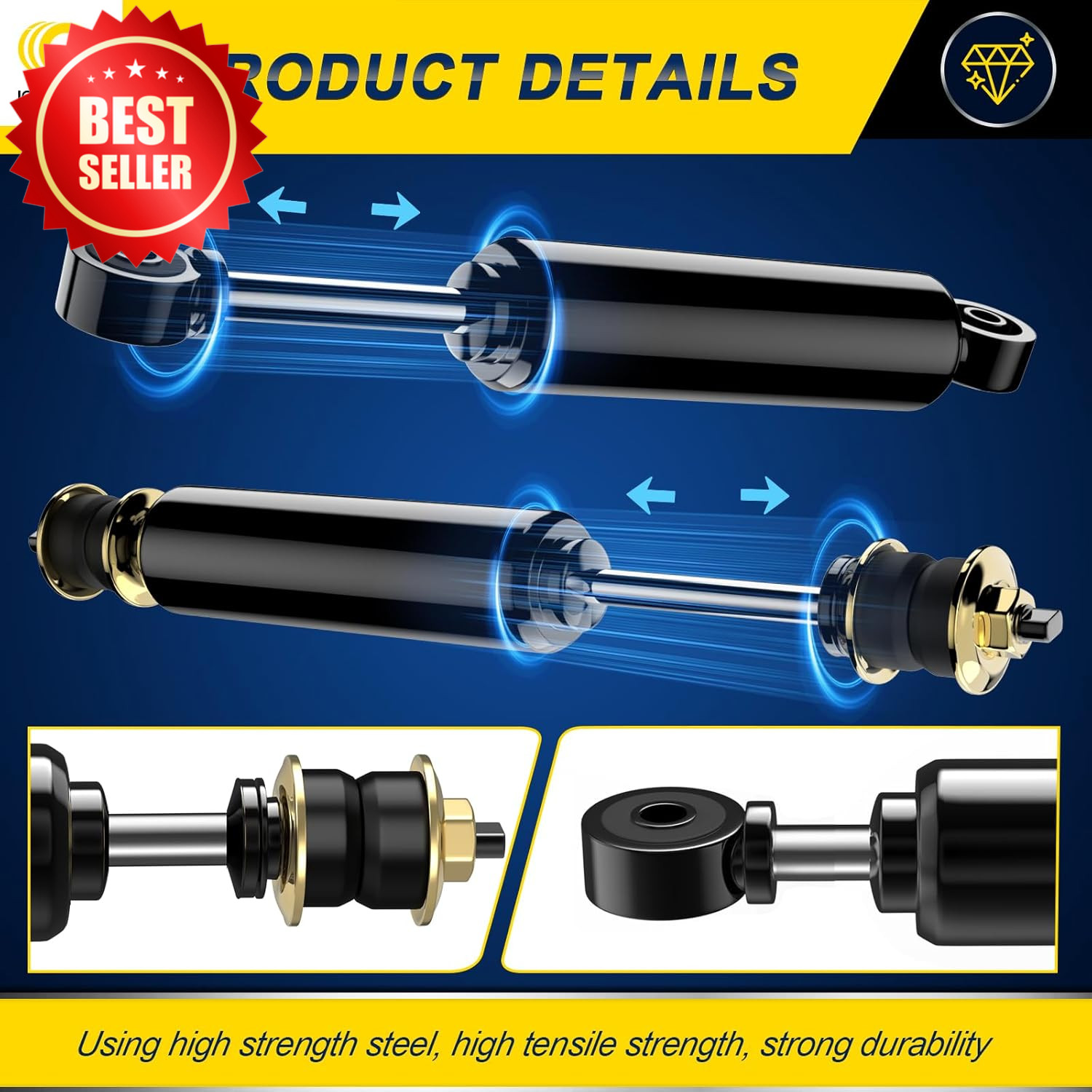 4 PCS Golf Cart Front Rear Shock Absorbers 1988-UP 2004-UP US