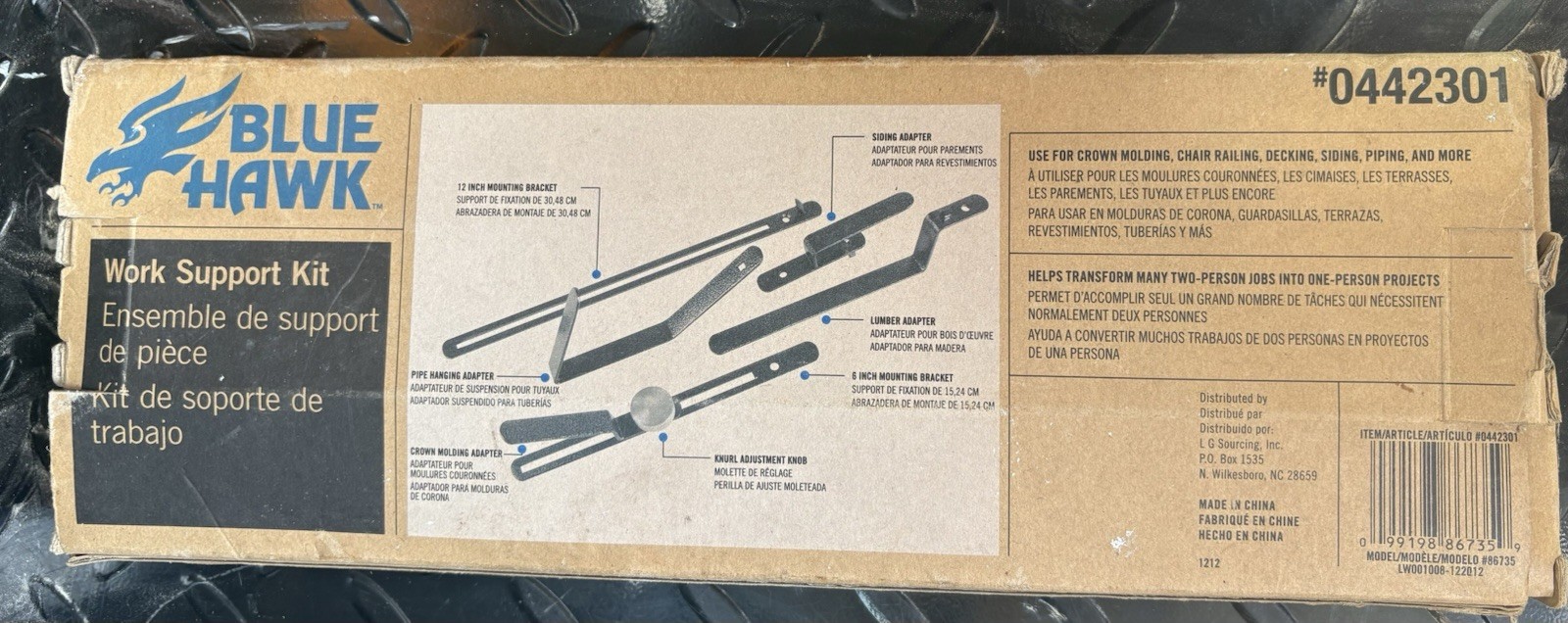 Blue Hawk Work Support Kit 12 Inch Mounting Bracket