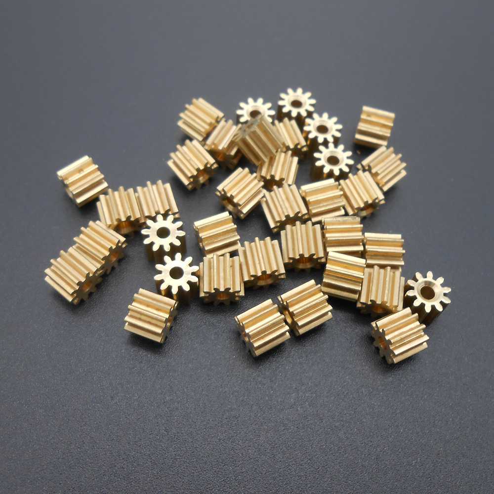 5Pcs 0.5M 102A Brass Gear 0.5 Modulus T=10 Aperture 2mm 1.95MM 10T 10 Teeth 5MM