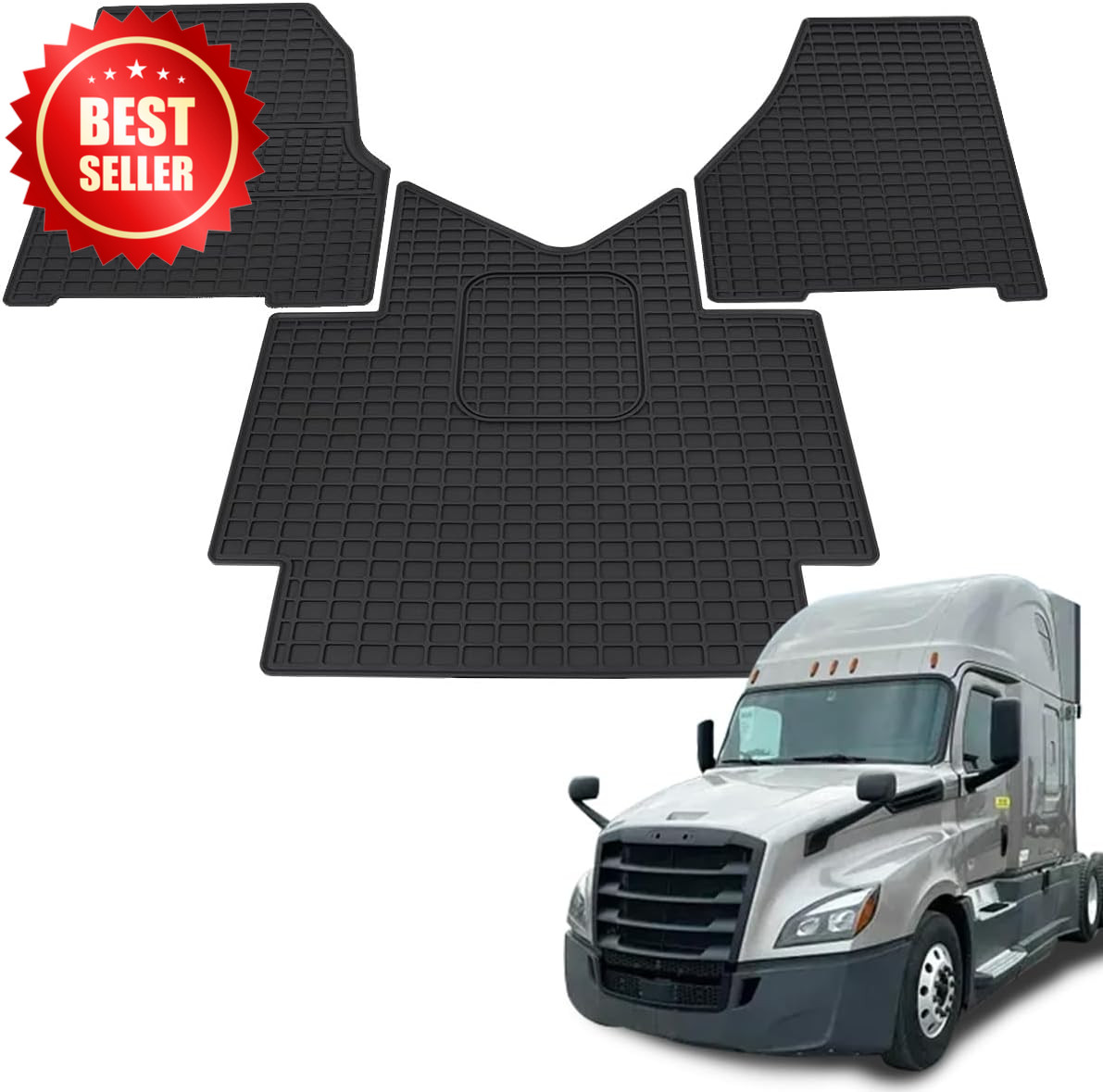 3pc Cascadia Floor Mats 18-23 Heavy Duty All-Weather Rubber Truck Liner US