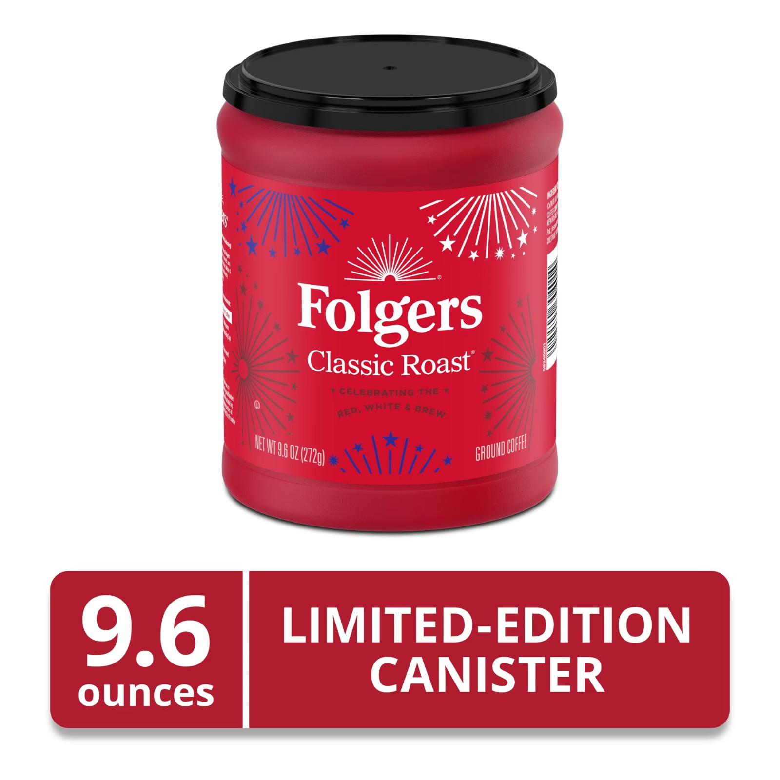 Folgers Classic Roast Ground Coffee, Medium Roast, 9.6 oz Canister