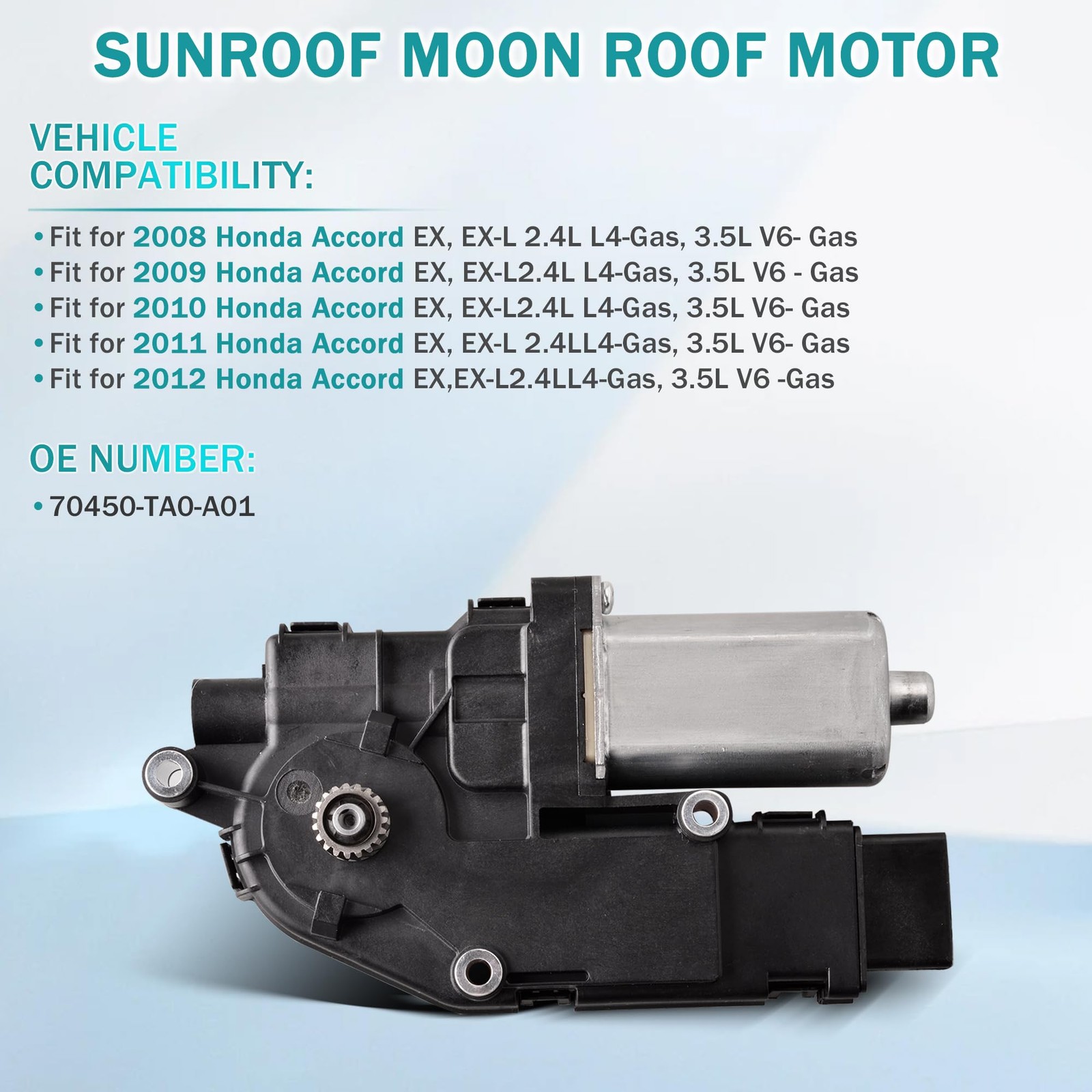 Unikpas Sunroof Motor Compatible for Honda Accord 2008-2012 XE/XE-L 2 Door/4 …