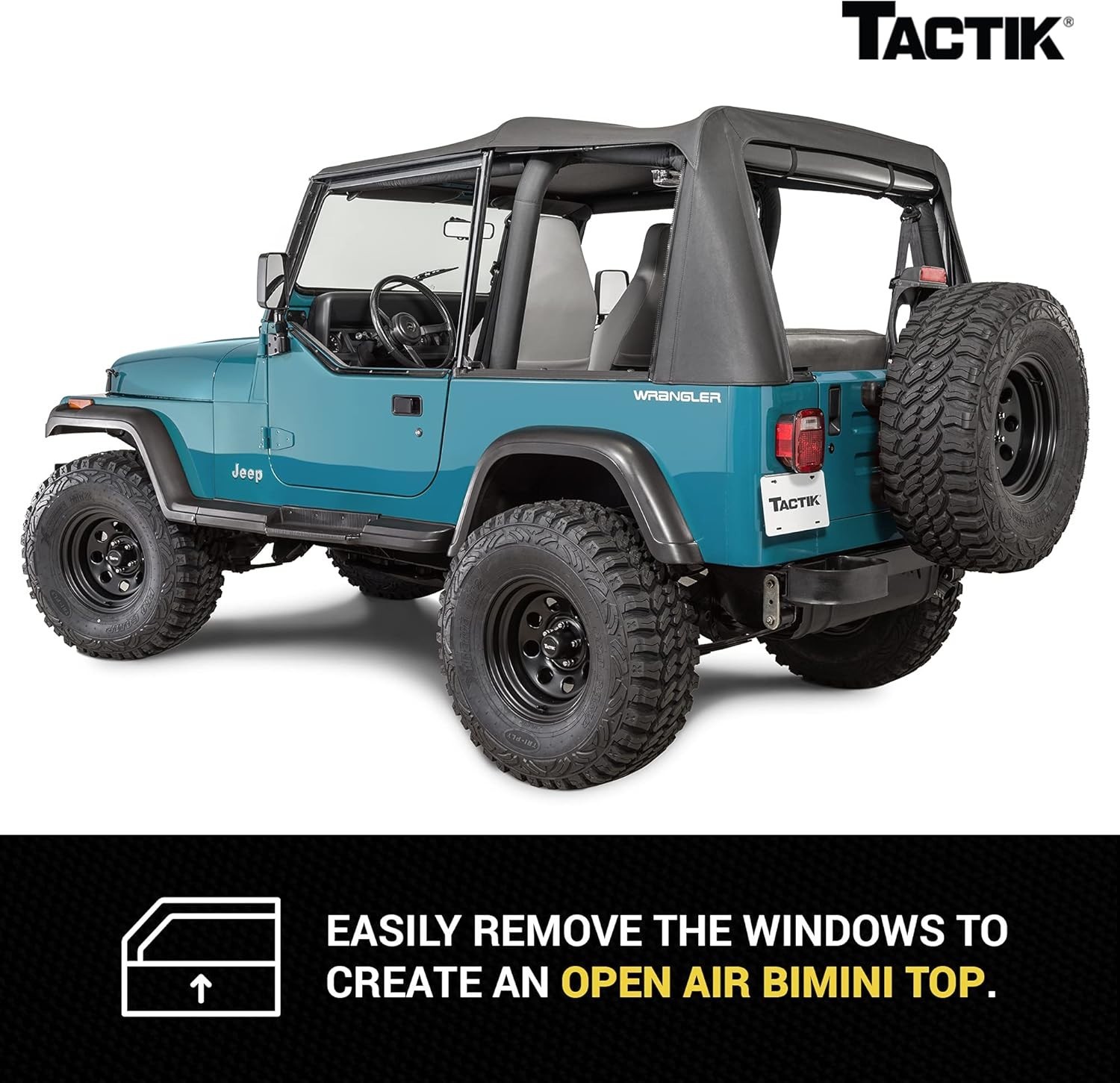 Replacement Soft Top Fits Jeep Wrangler 1988-1995 YJ Black Denim Fabric Only US