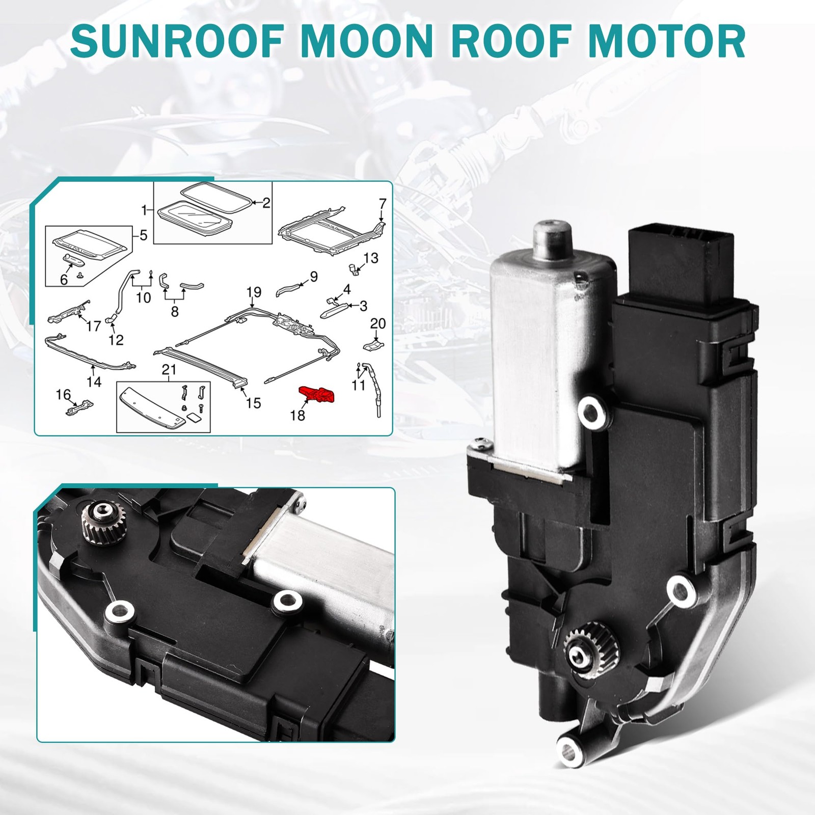 Unikpas Sunroof Motor Compatible for Honda Accord 2008-2012 XE/XE-L 2 Door/4 …
