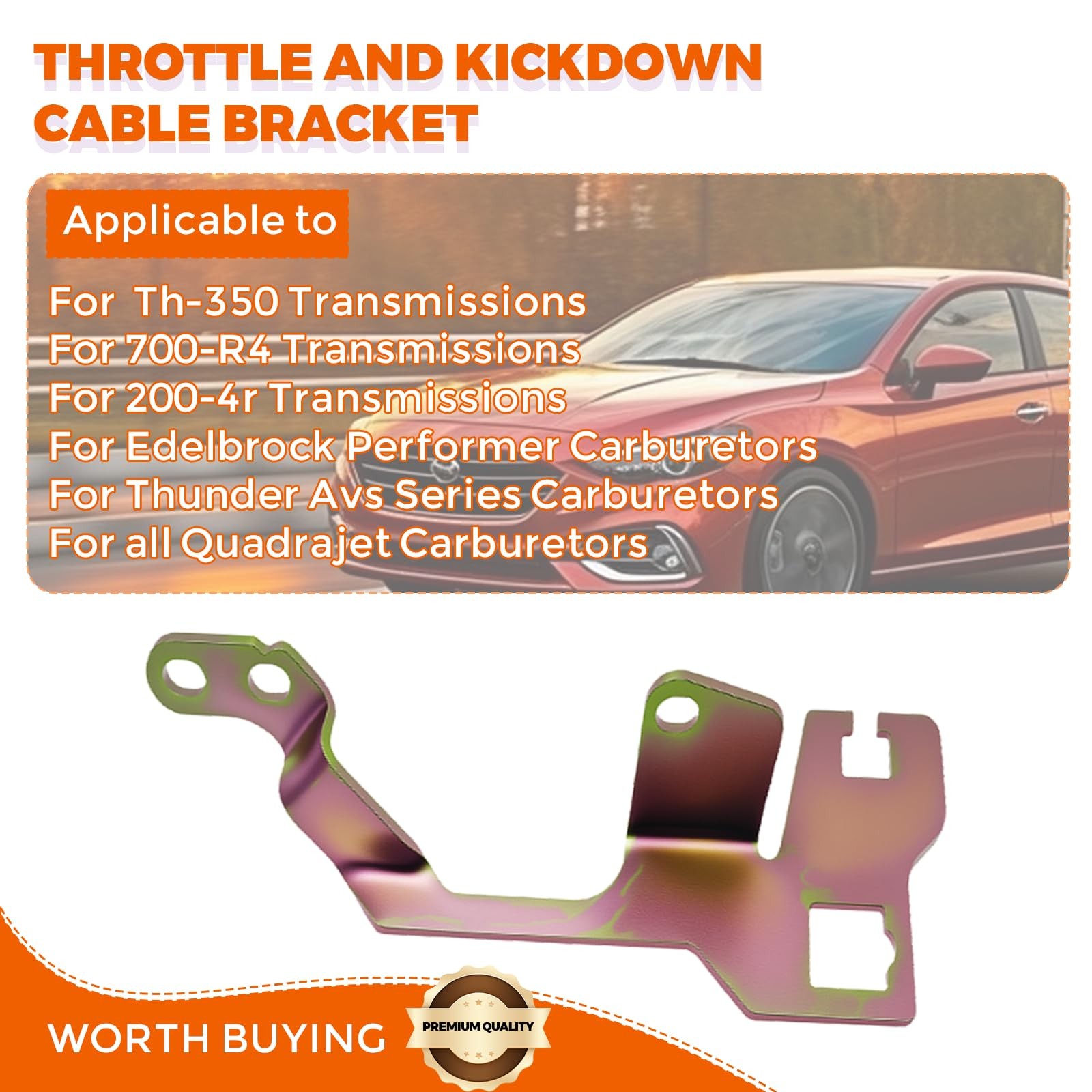 Upgraded Throttle & Kickdown Cable Bracket –Compatible with Edelbrock Perform…