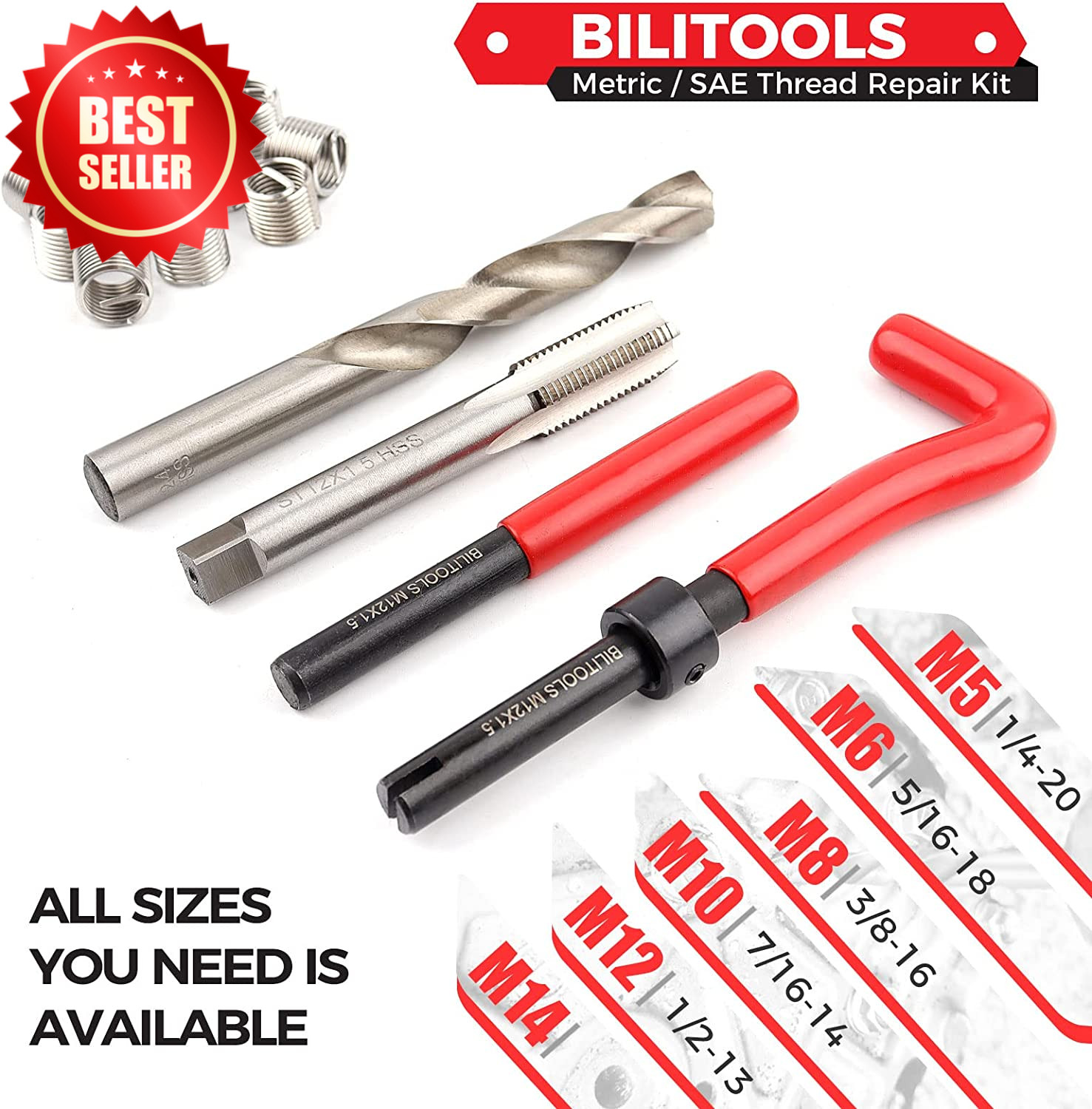M10x1.5 Metric Thread Repair Kit HSS Drill Tap Insert Rethread Auto Tool US