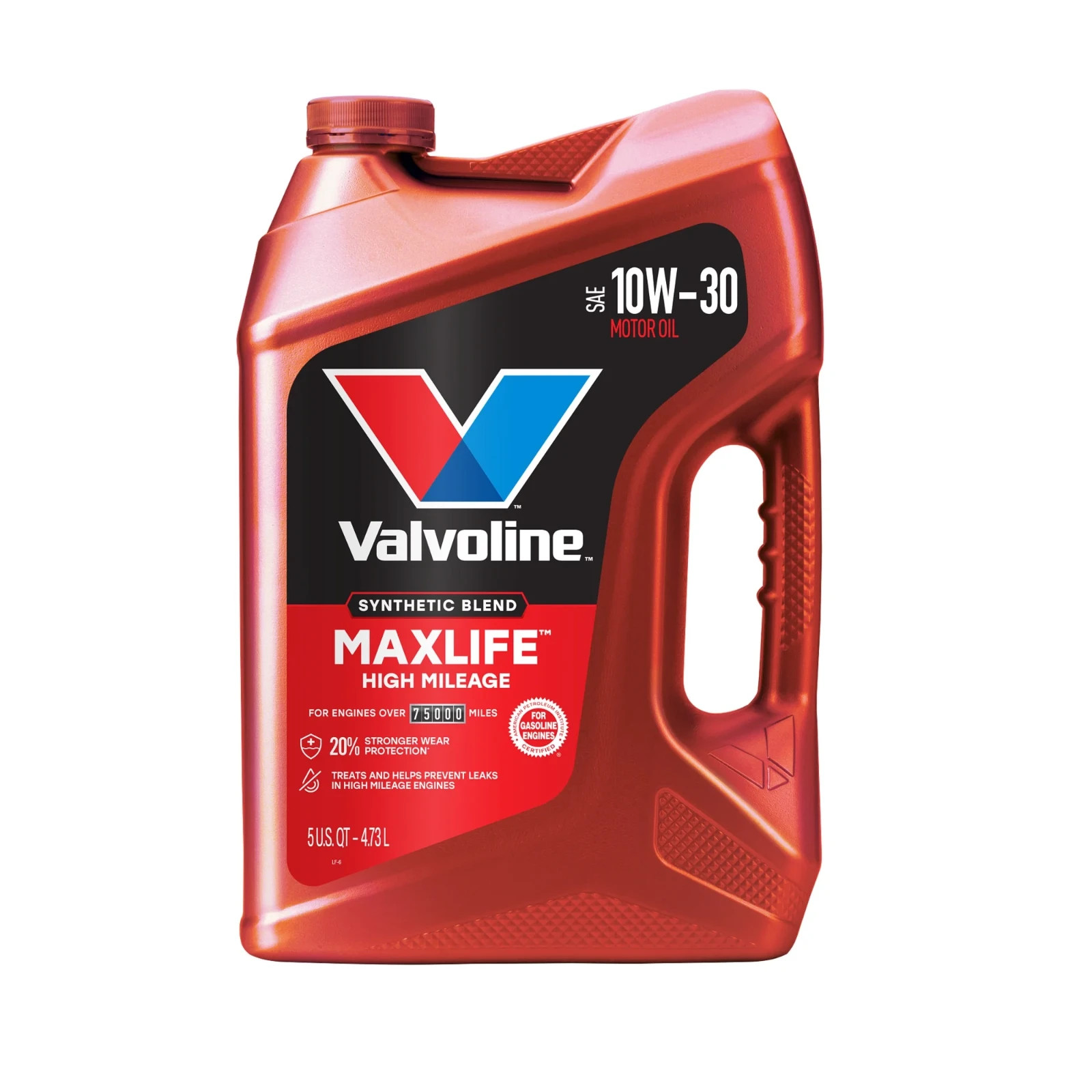 5 Quart High Mileage Synthetic Blend Motor Oil 10W-30 Car Truck SUV US