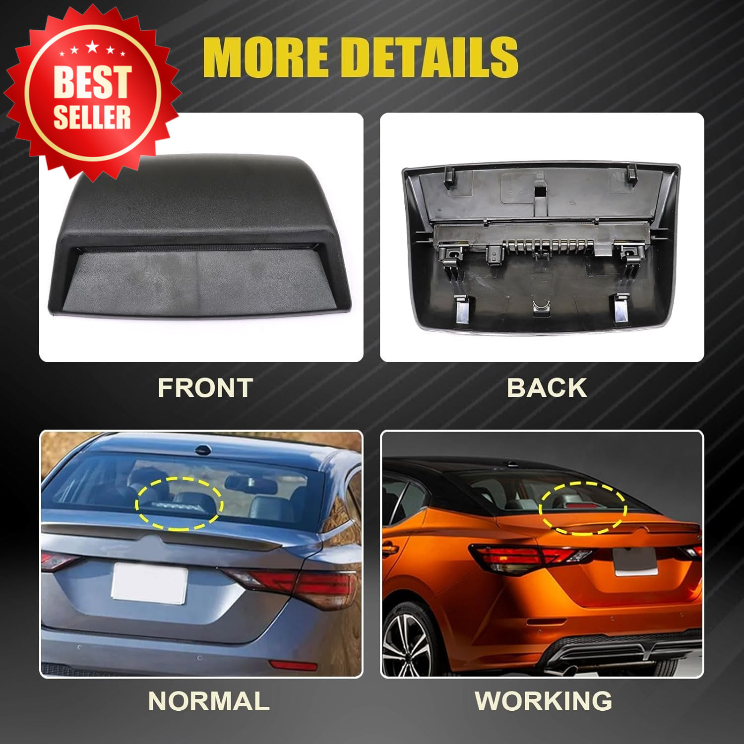 Rear High Mount 3rd Brake Stop Light Nissan Sentra 2012-18 26590-3RA0B US