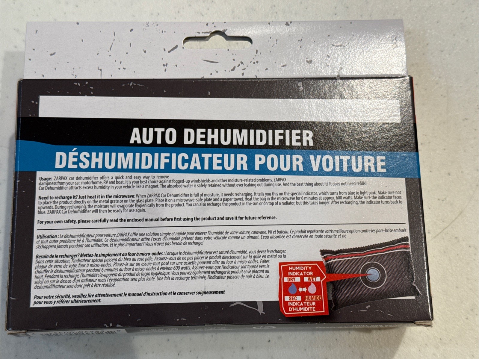 ZARPAX “The Original” Rechargable Auto Dehumidifier Reusable New