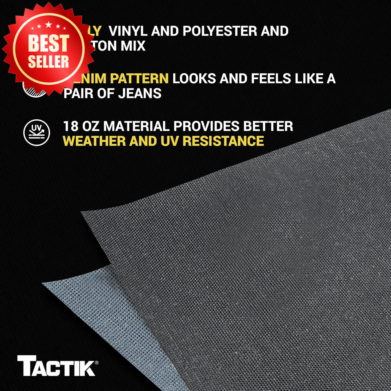 Replacement Soft Top Fits Jeep Wrangler 1988-1995 YJ Black Denim Fabric Only US