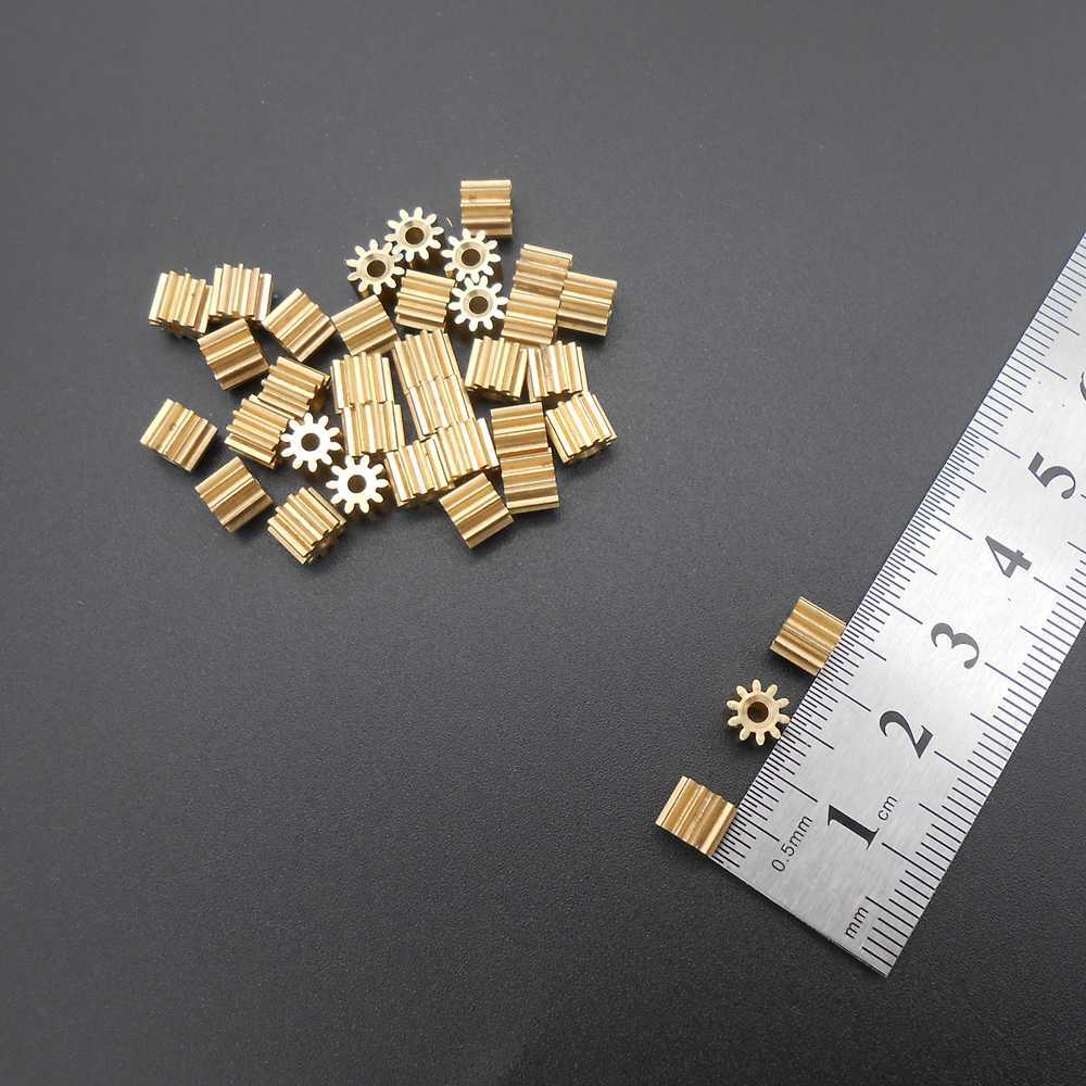 5Pcs 0.5M 102A Brass Gear 0.5 Modulus T=10 Aperture 2mm 1.95MM 10T 10 Teeth 5MM