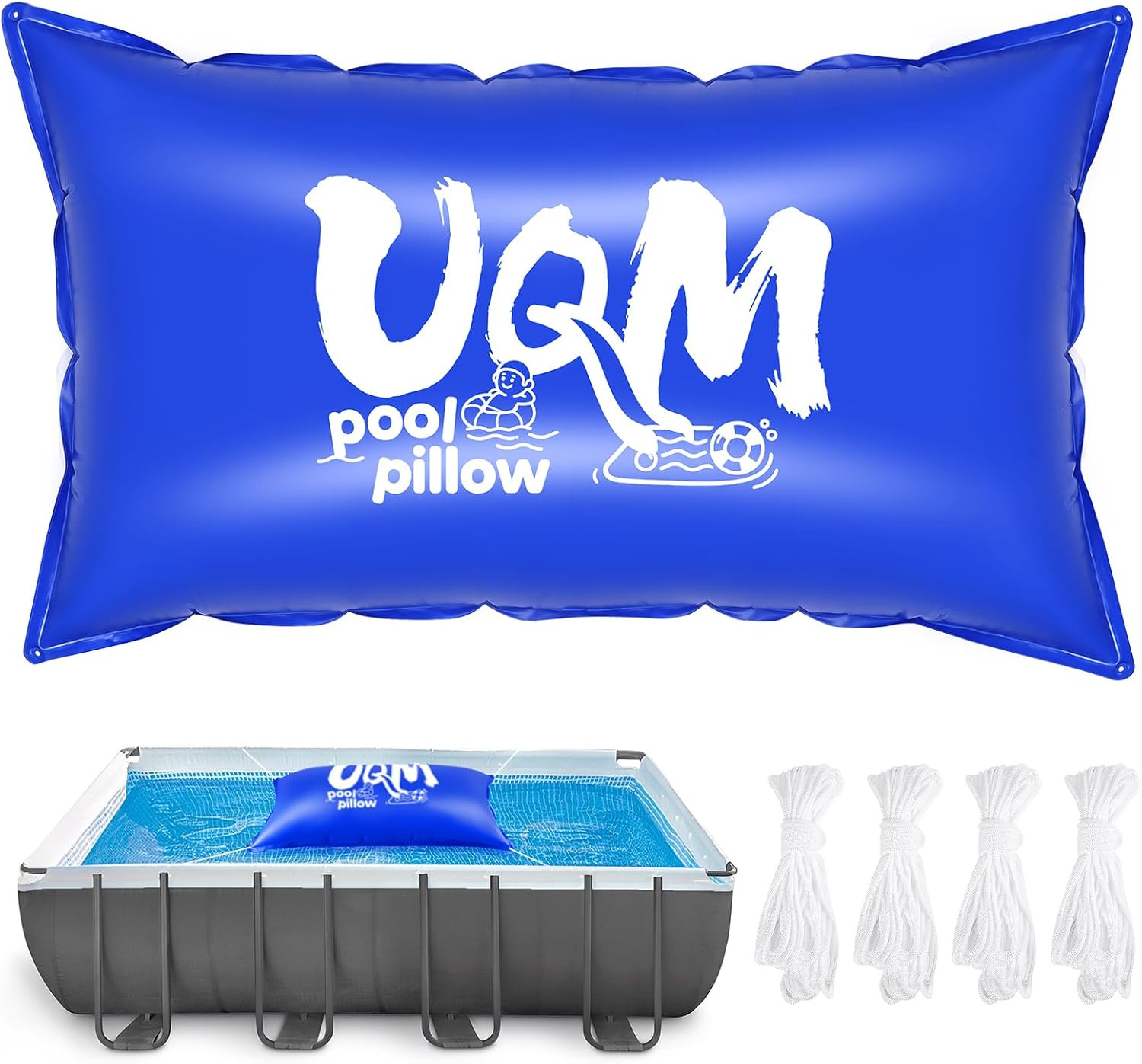 4x8Ft Pool Pillow Above Ground Cold-Resistant Winterizing Kit 4X20Ft Rope US