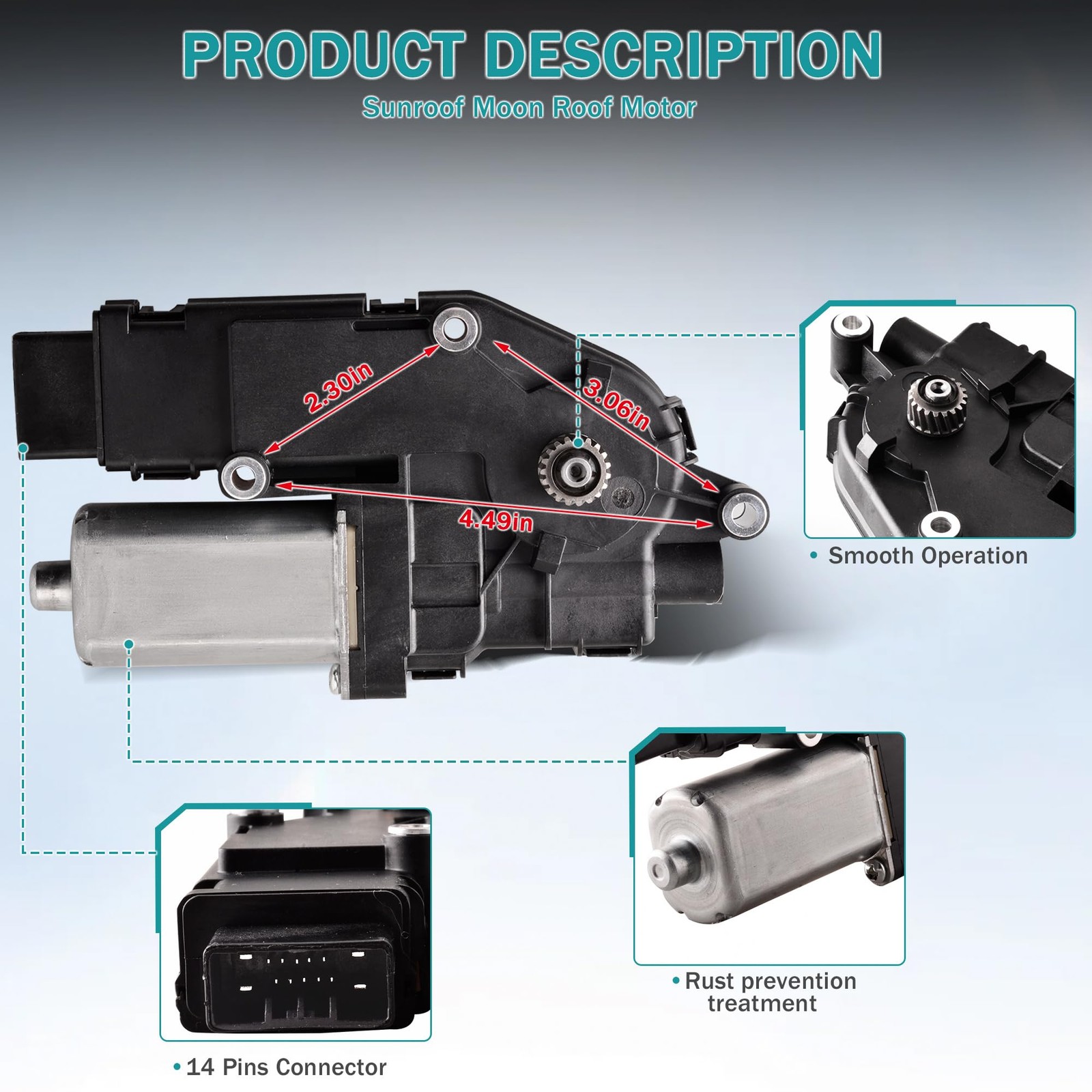 Unikpas Sunroof Motor Compatible for Honda Accord 2008-2012 XE/XE-L 2 Door/4 …