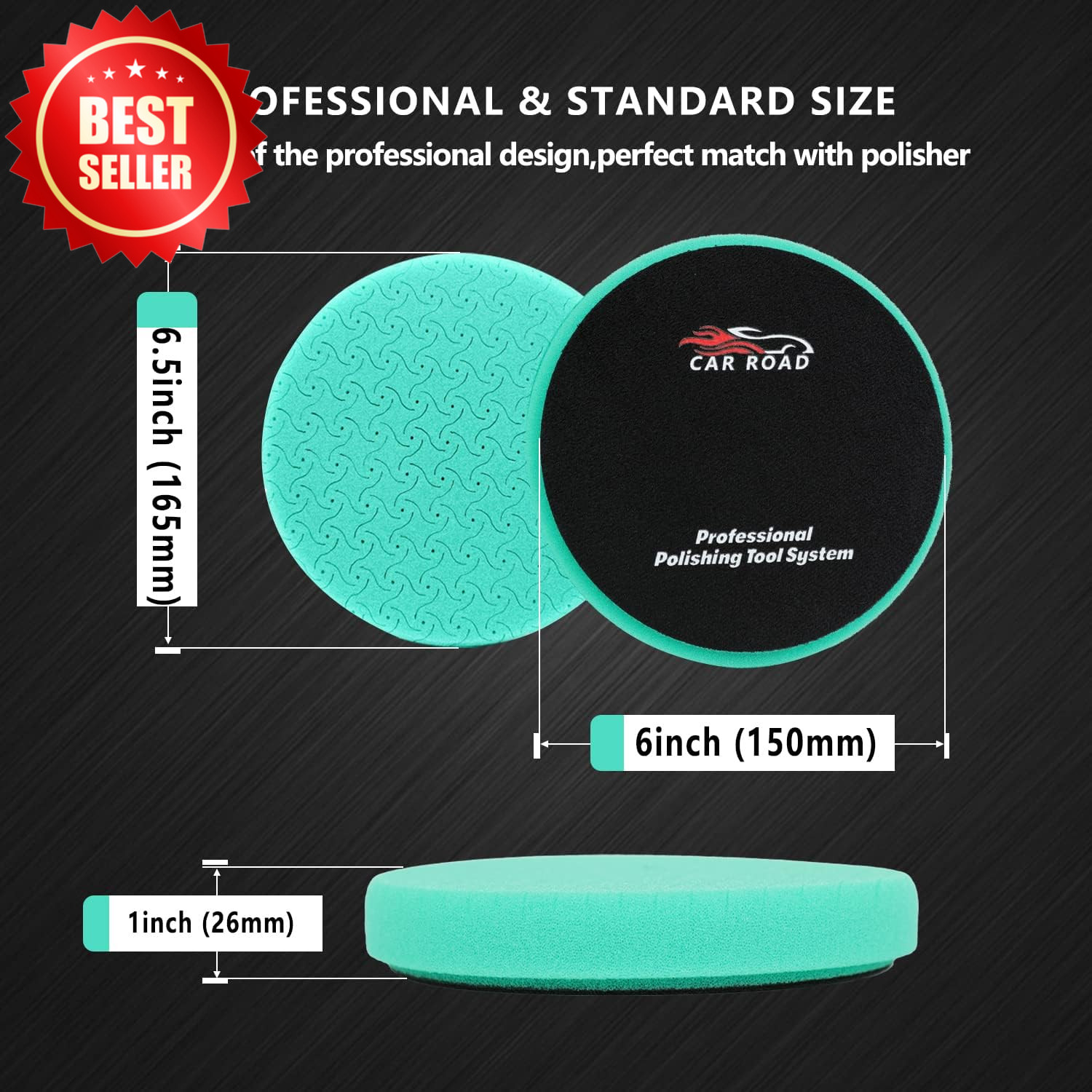 7 PC 6.5″ Buffing Pads Kit 6″ Plate Compounding Polish Wax Sponge Wool US