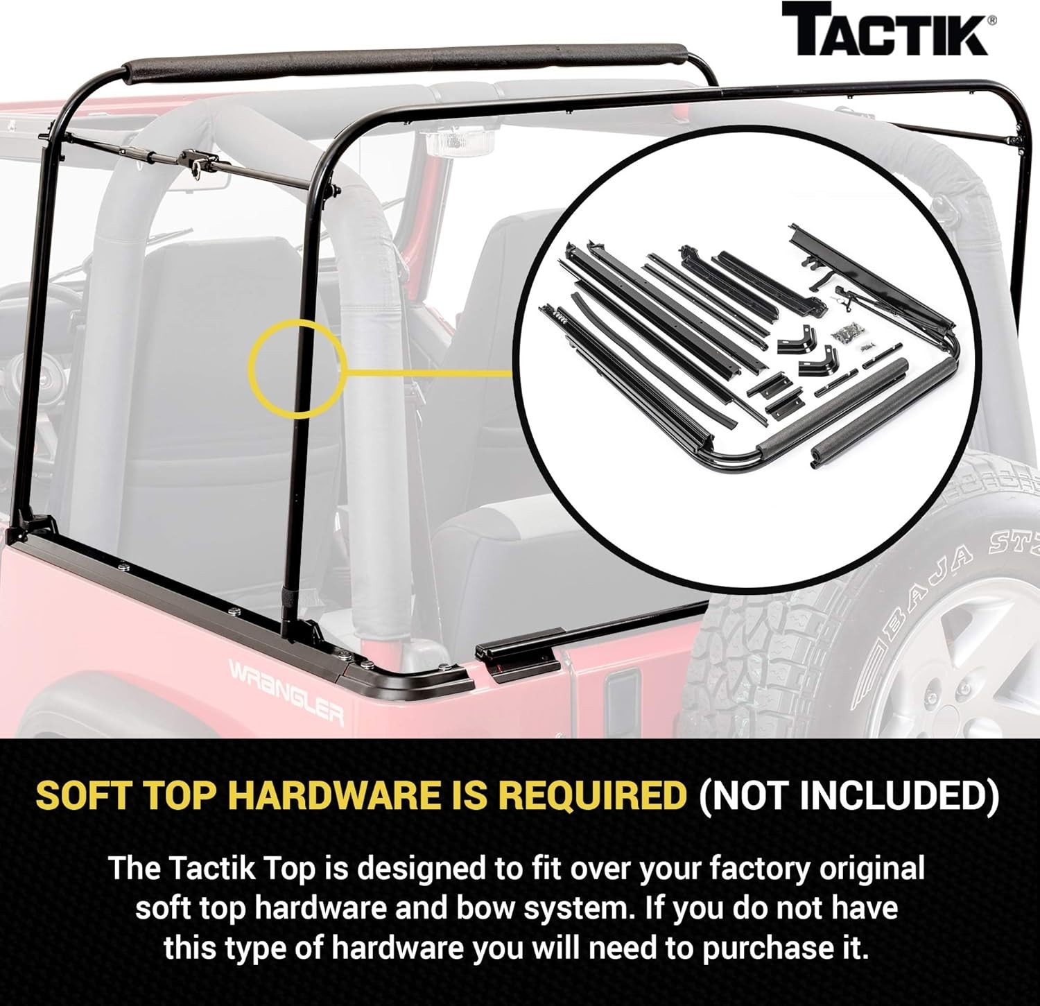 Replacement Soft Top Fits Jeep Wrangler 1988-1995 YJ Black Denim Fabric Only US