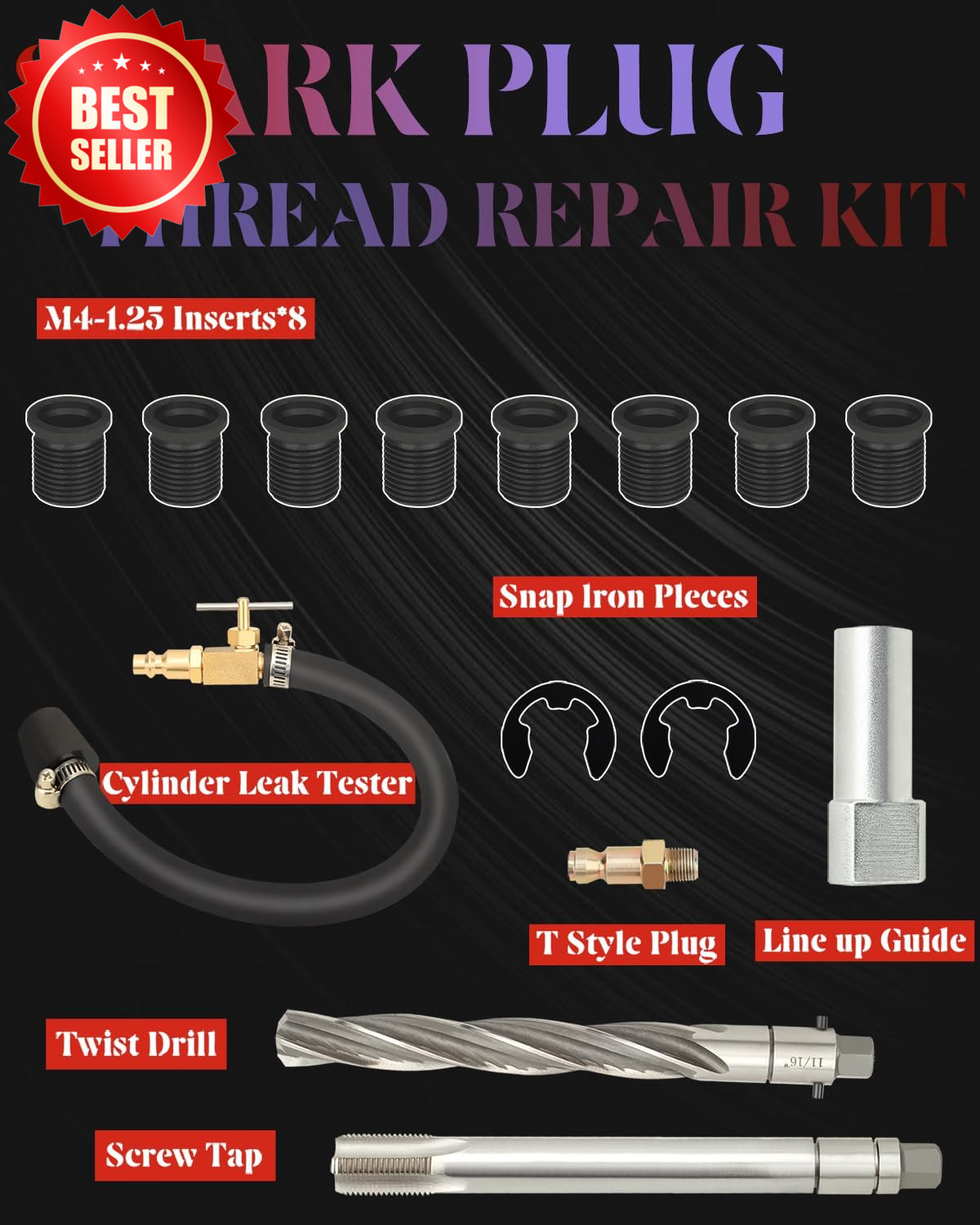 38900 Two Valve Tool Kit Foolproof Repair System Spark Plug Thread Engines US