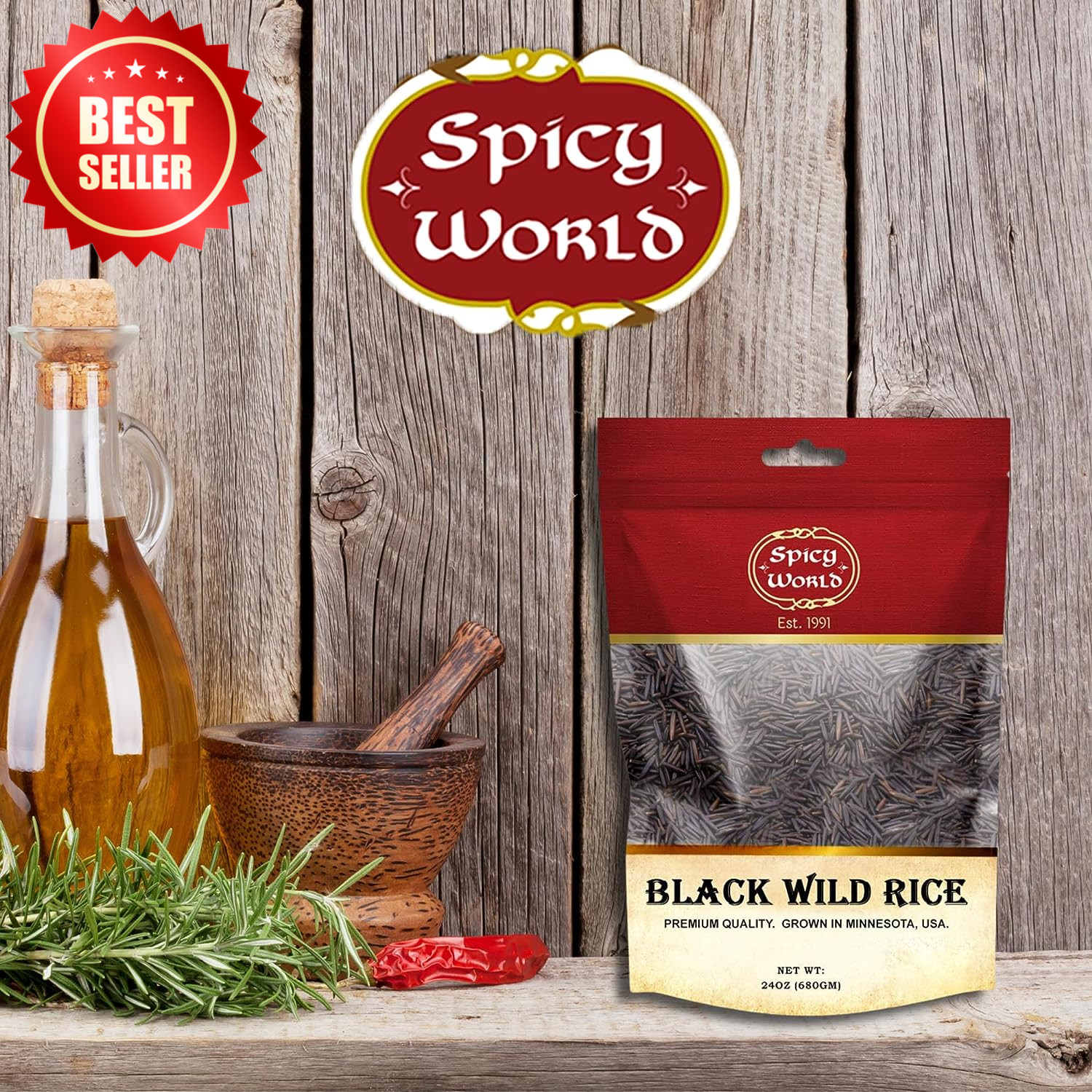 Minnesota Grown Black Wild Rice 6 Pound Bag – Premium Quality, All Natural – by