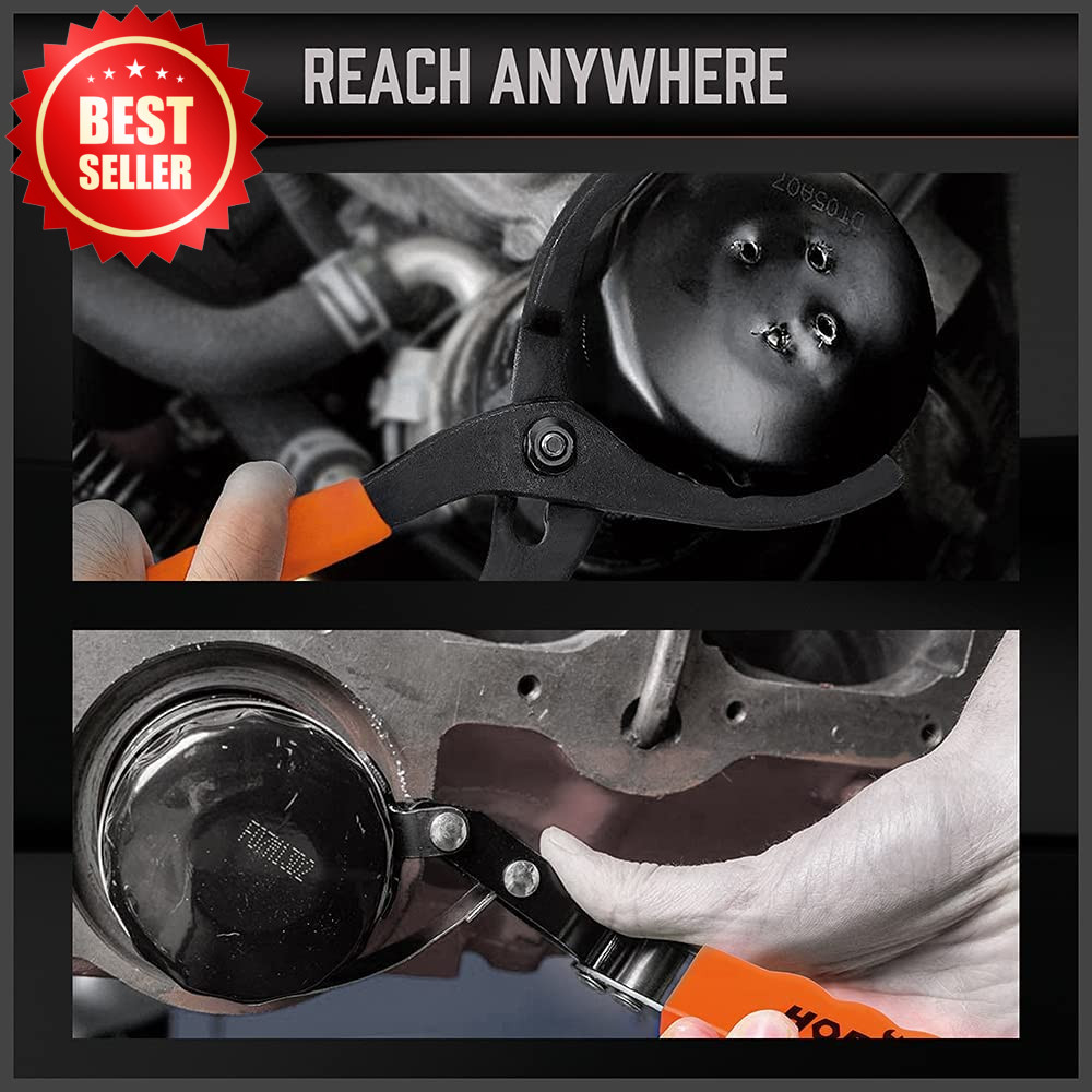 5 PC Adjustable Swivel Oil Filter Wrench Set 2-3/4″ – 5-1/4″ Auto US