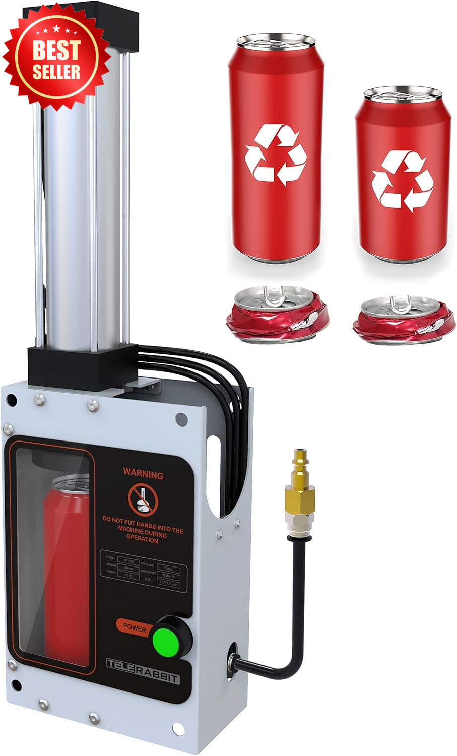 12oz 16oz Recycling Pneumatic Can Crusher Aluminum Wall Mounted Can Smasher US